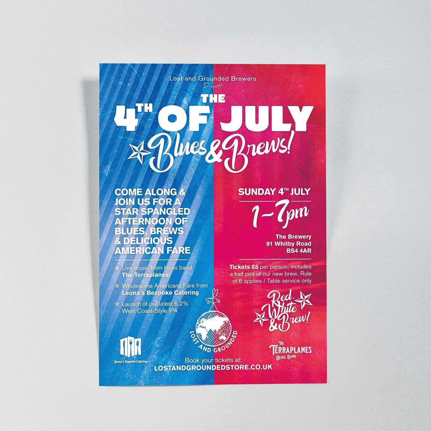 4th July blues &amp; brews! Big event this Saturday at the brewery 🎆. Poster design for @lostandgroundedbrewers 
-
-
-
-
-
#akoradesign #graphicdesign #graphics #artdirection #poster #creative #create #design #bluesmusic #4thofjuly #4thjuly #graphic