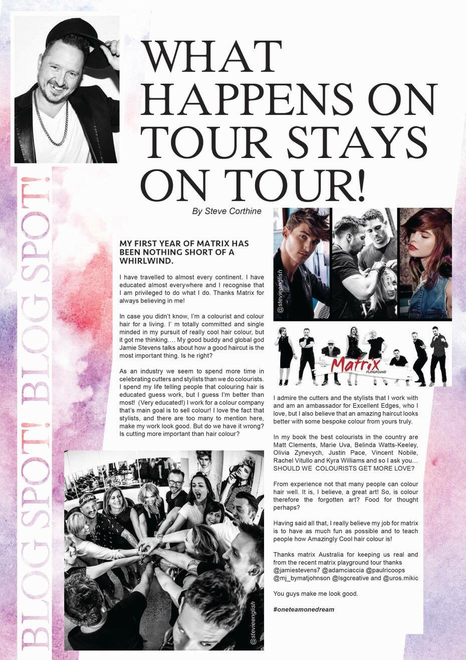 A blog post Stevie wrote for Hair Biz