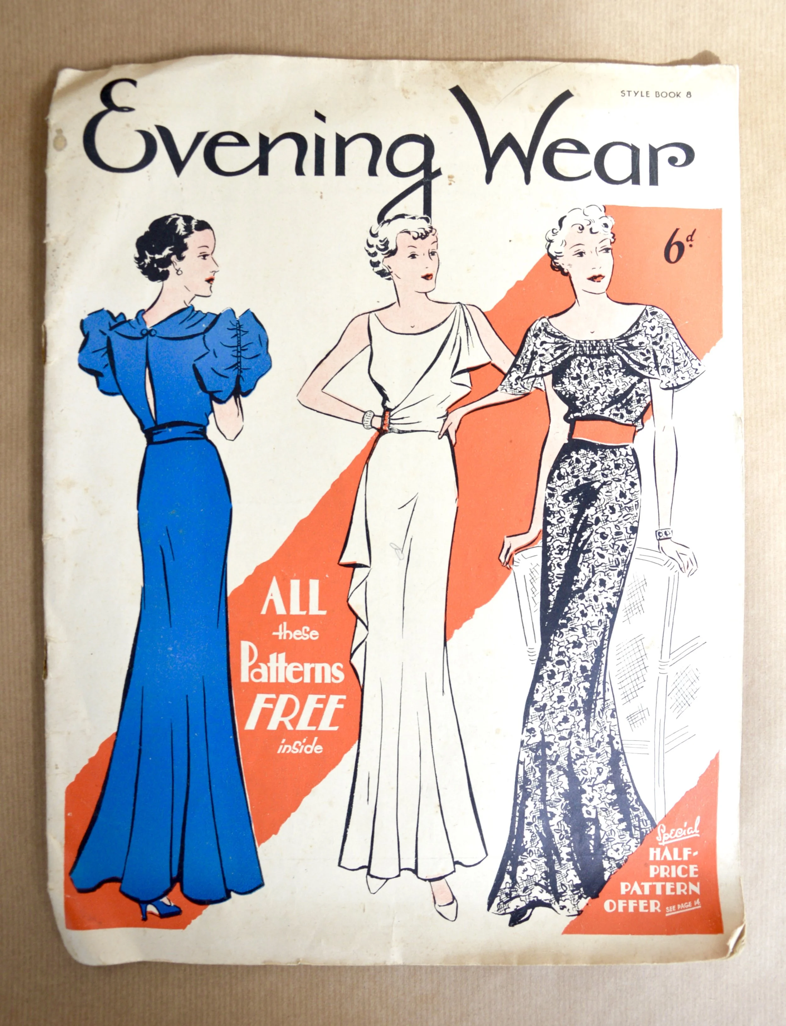 1930s "Evening Wear" sewing magazine with 3 factory-cut, unused patterns. ORIGINAL (not reproduction). | a brief history | 1930s "Evening Wear" sewing magazine with 3 factory-cut, unused patterns. ORIGINAL (not reproduction). | a brief history |