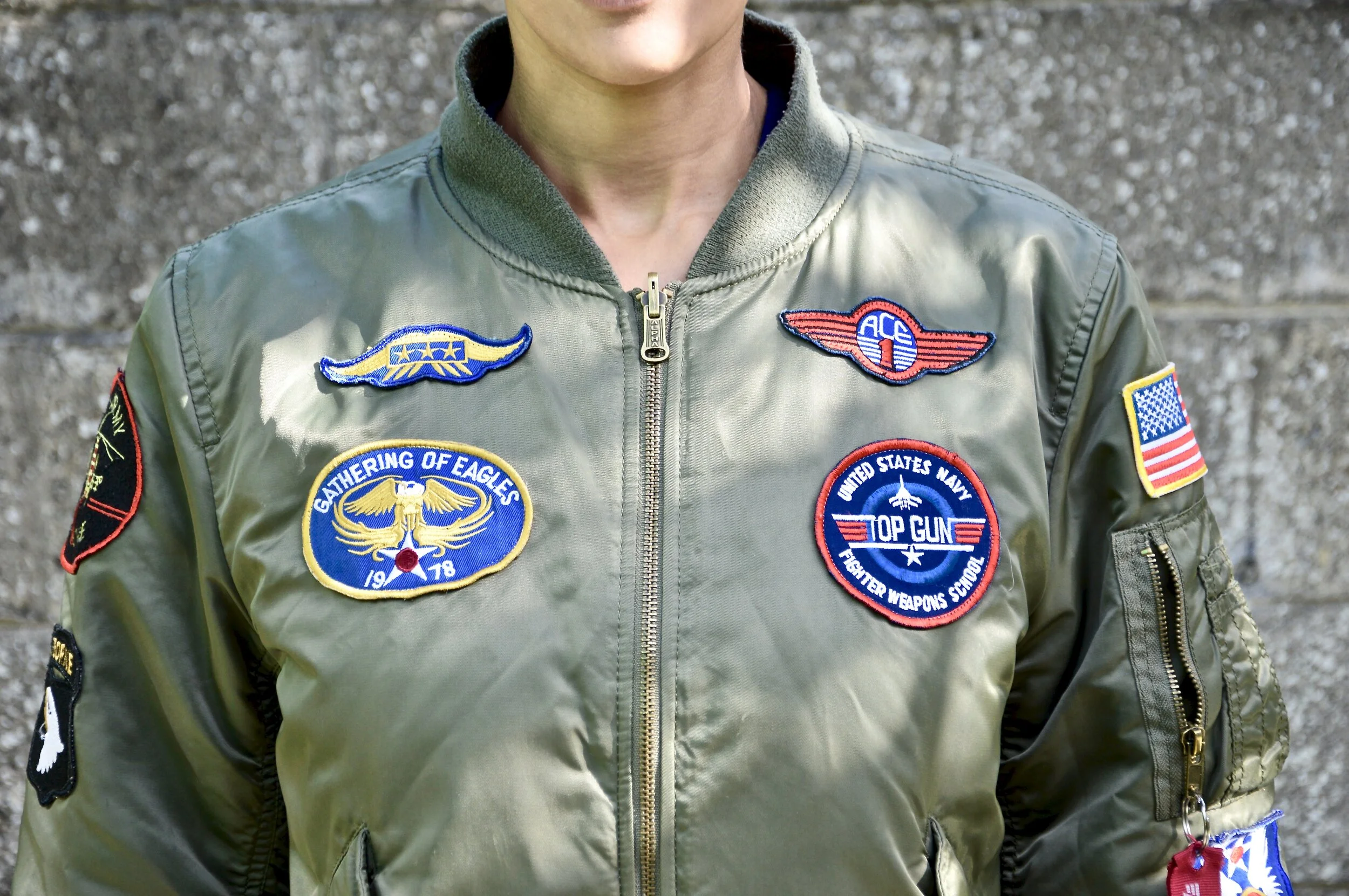 2000s does 1970s “Top Gun” MA-1 Air Force sage green Alpha 
