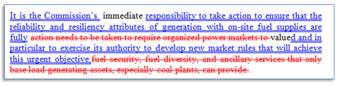 Bob Murray's attempt to show that "no connection exists" between his coal plan and the DOE NOPR. Credit: Murray Energy comments