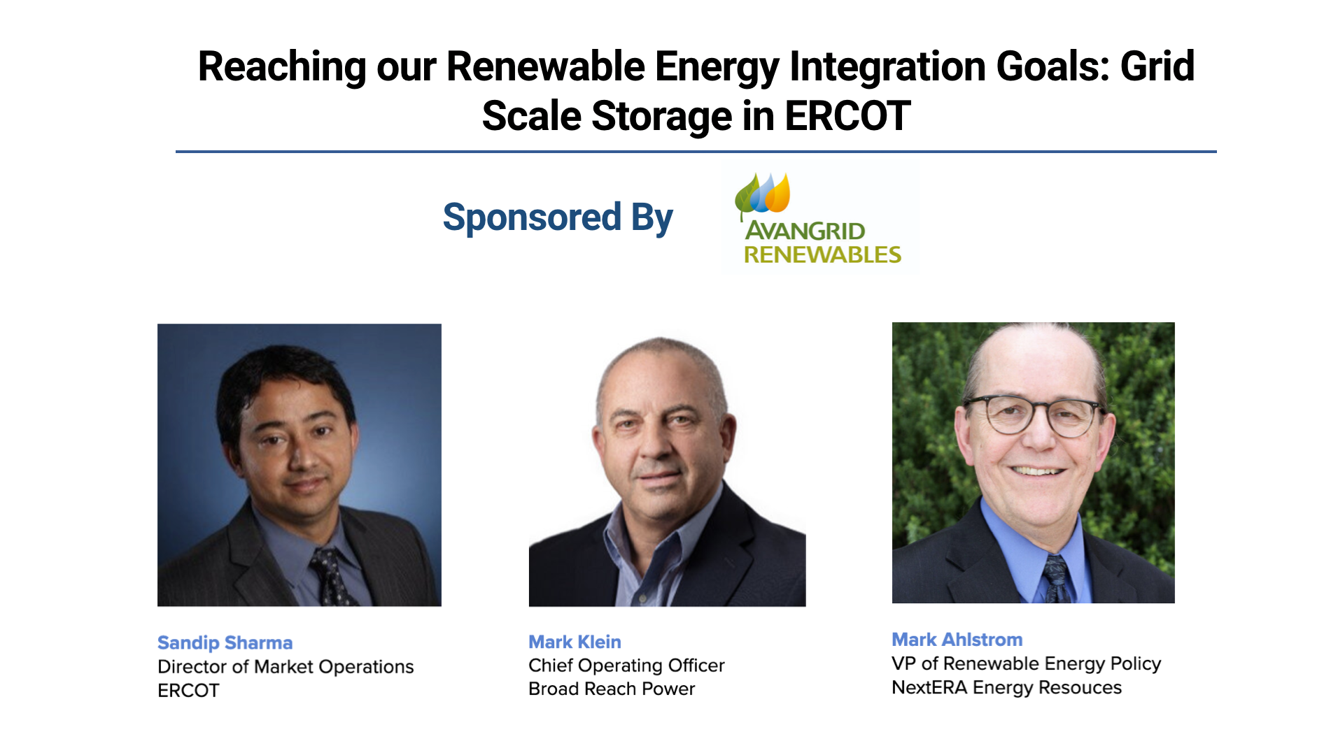 Reaching our Renewable Energy Integration Recording