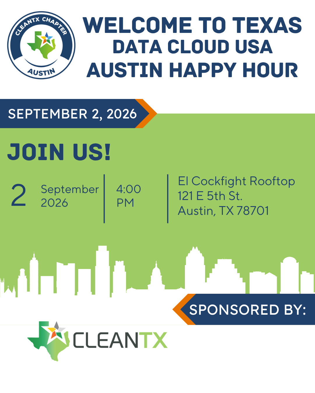 Austin Welcome to Texas DATACLOUD USA Happy Hour  (