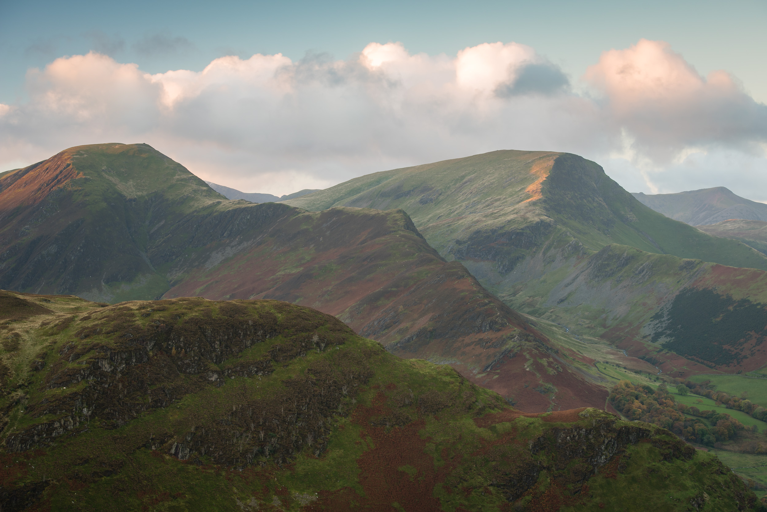 My vision for this image was to get some morning light break over the fell peaks (Robinson and Red Knot). I waited and waited but this was as good as it got. 
