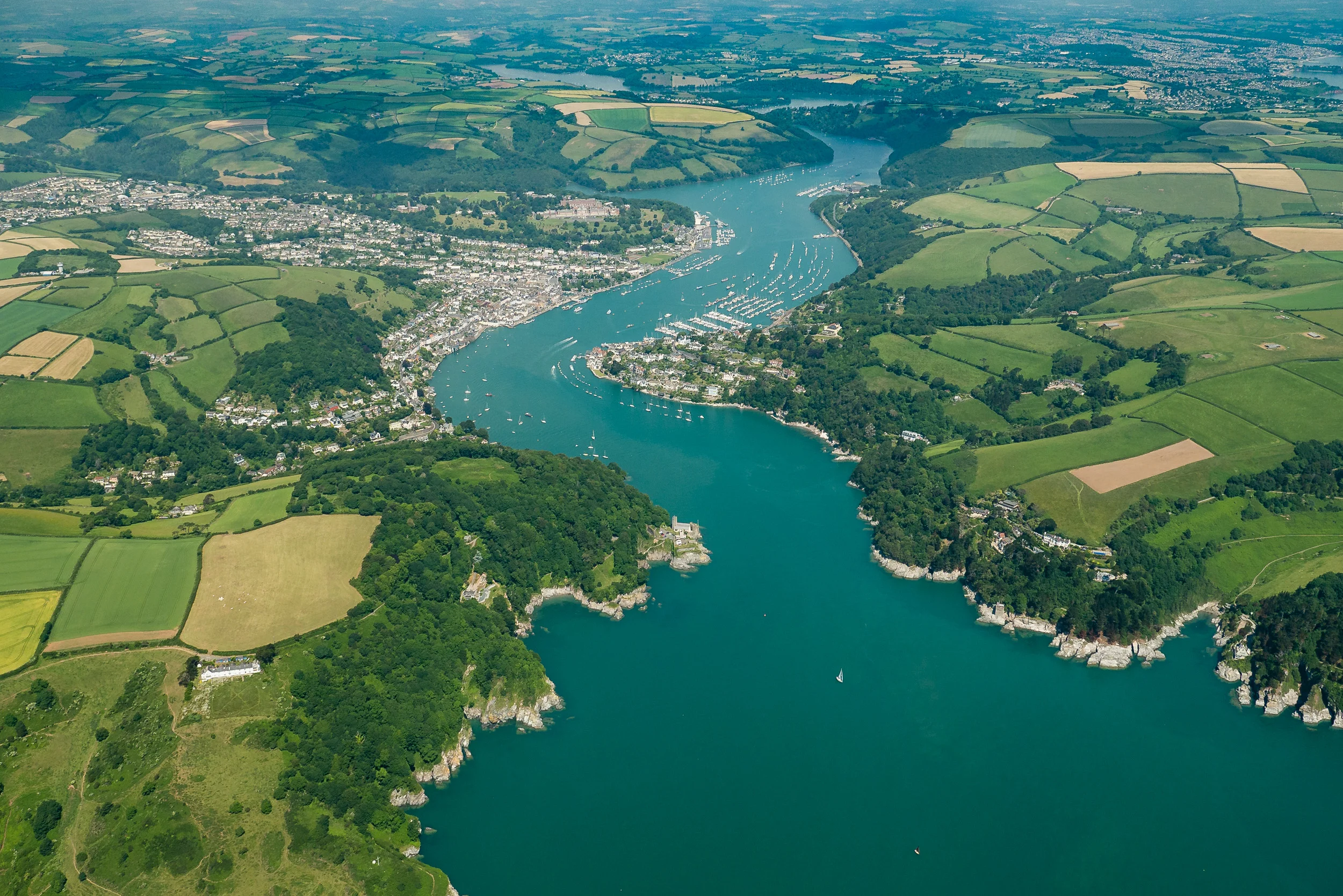 As on the ground, rivers can make excellent lead in lines.