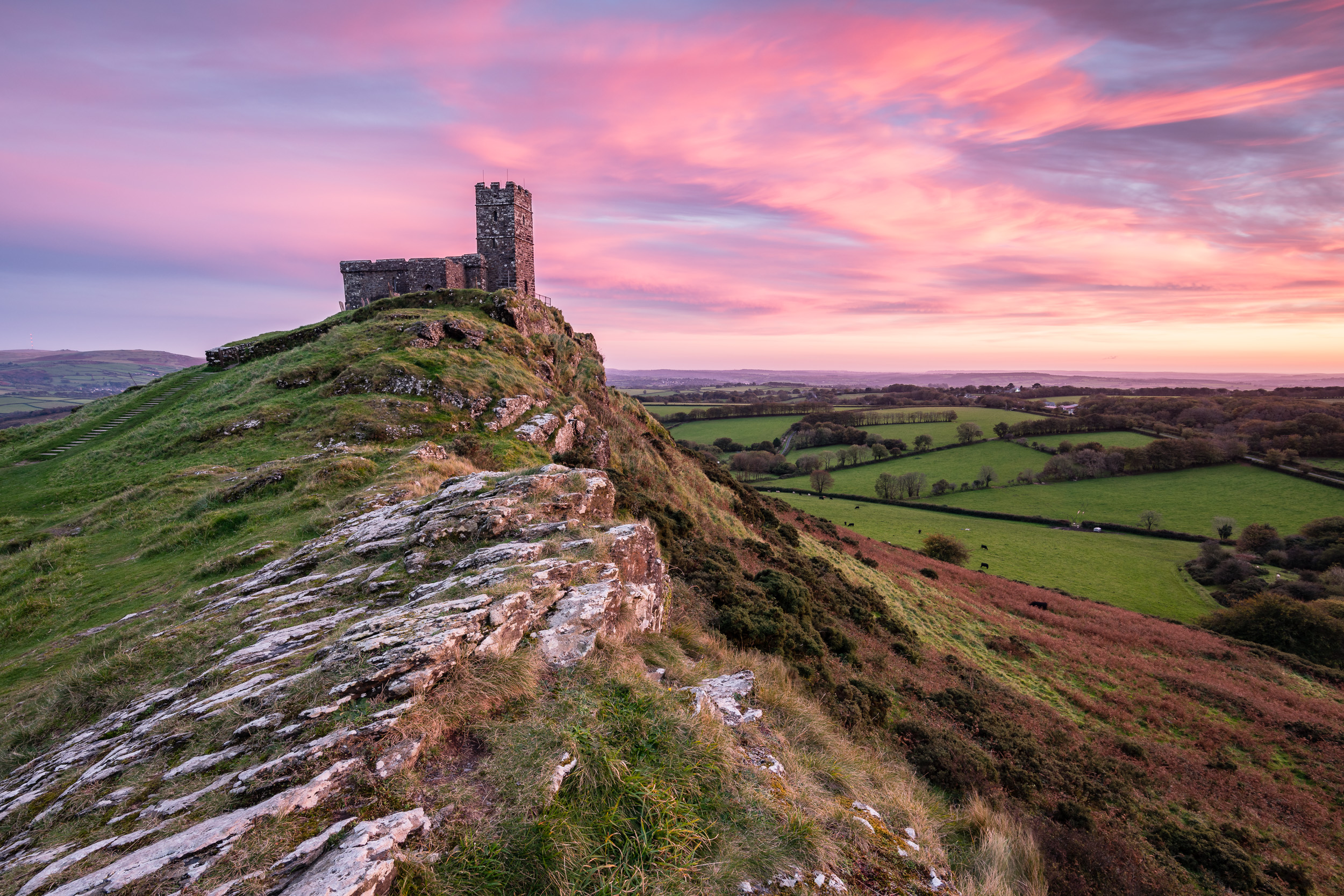 A Sunset to Remember at Brentor Church