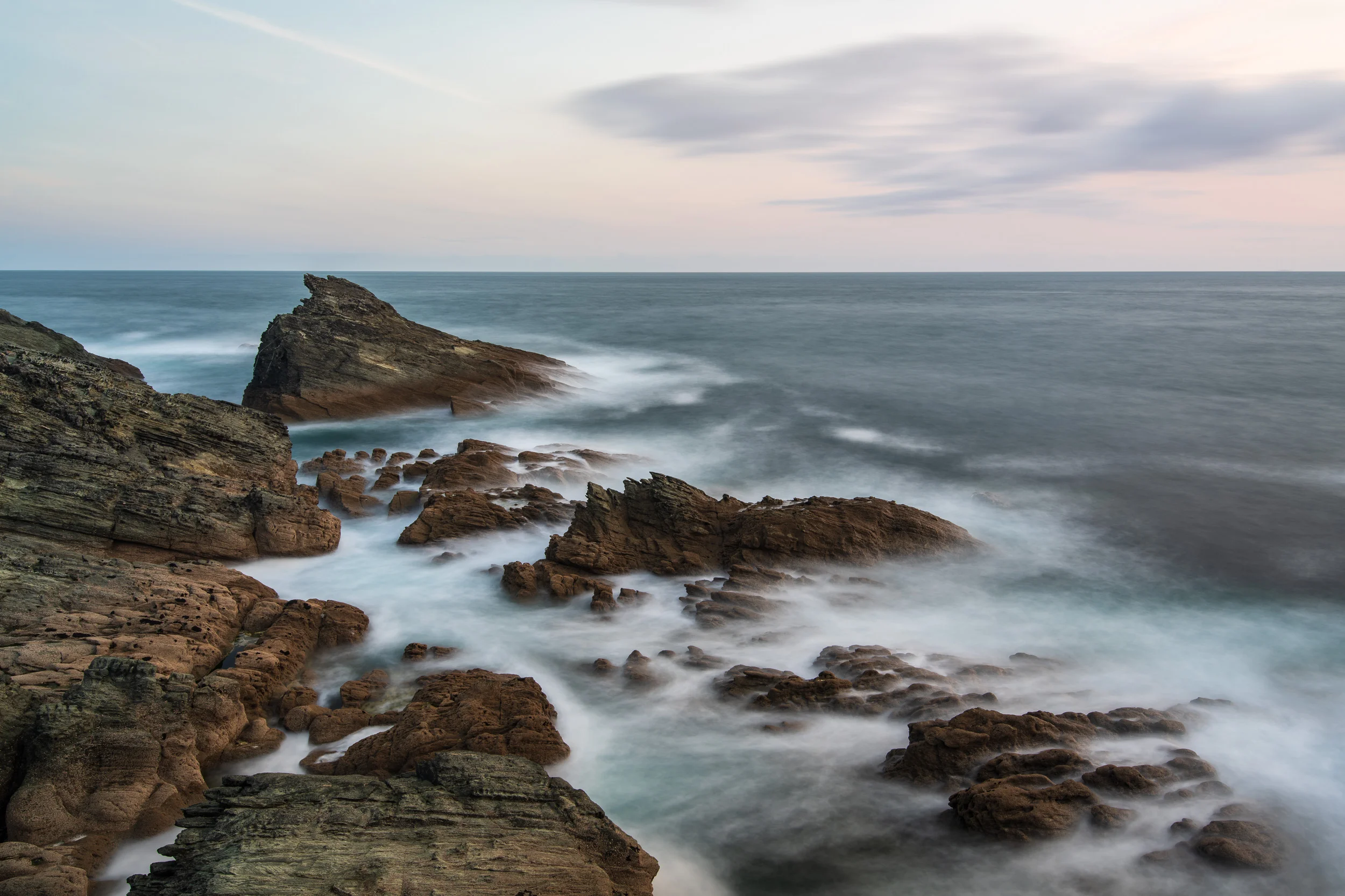 The Rocks at Gammon Head #2, Devon - Nikon D850, Nikkor 16-35 mm f/4 at 24 mm, 30 seconds at ISO 64, f/13, Lee Filters Circular Polariser and 6 Stop IR ND.