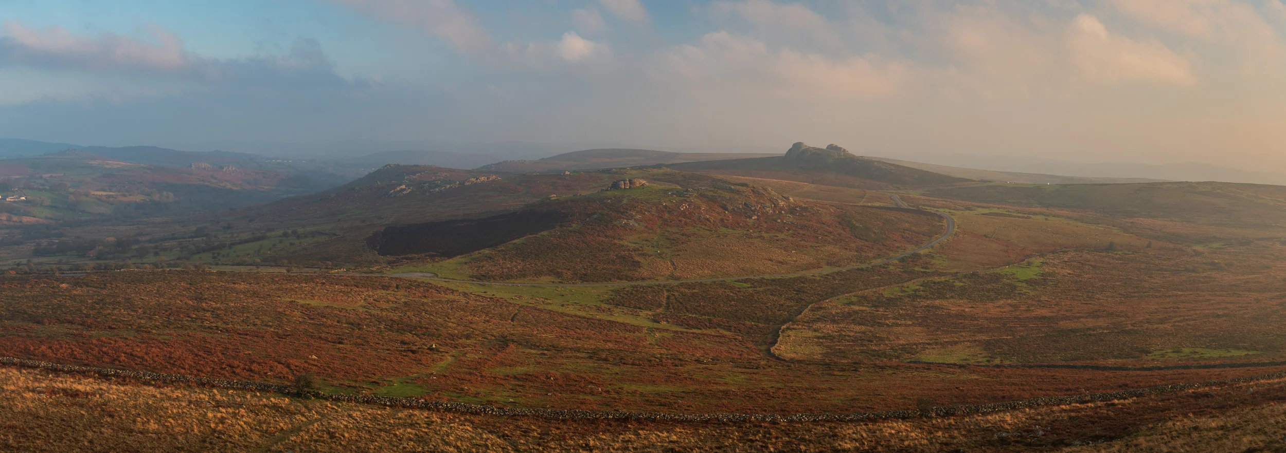 The View from Rippon Tor (Panorama), Dartmoor, Devon - Nikon D850, Nikkor 24-70 mm f/2.8 VR at 52 mm, f/11, 1/10th second at ISO 64, Lee Filters Circular Polariser, 9 image stitch cropped at 6:17.