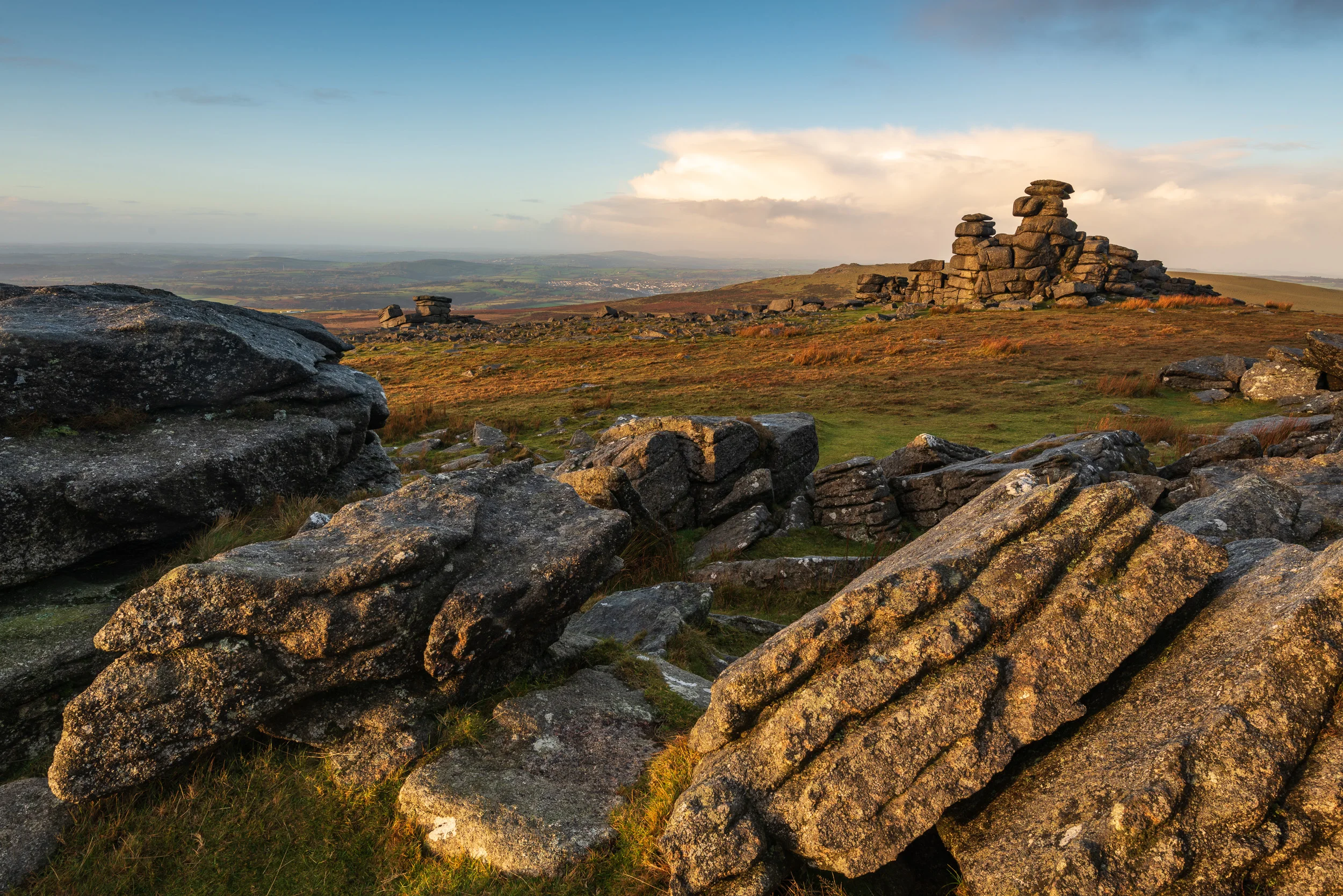Late Morning Light on Great Staple Tor, Dartmoor, Devon - Nikkon D850, Nikkor 16-35 mm f/4 at 21 mm, f/13, 1/6th sec at ISO 64, Lee Filters ND Grad.