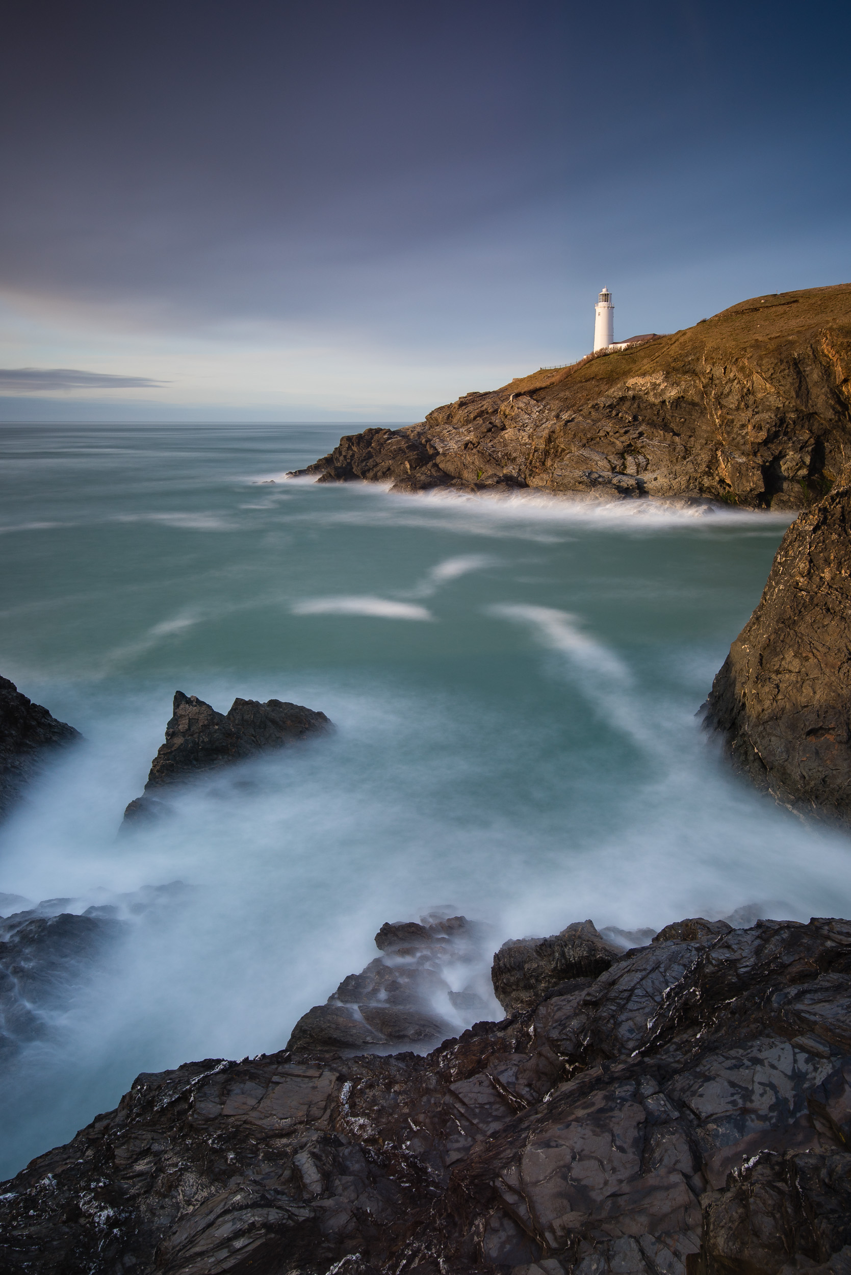 Last Light at Trevose Head, Cornwall - Nikon D750, Nikkor 16-35mm f/4 at 22mm, f/11, 97 seconds at ISO 100.