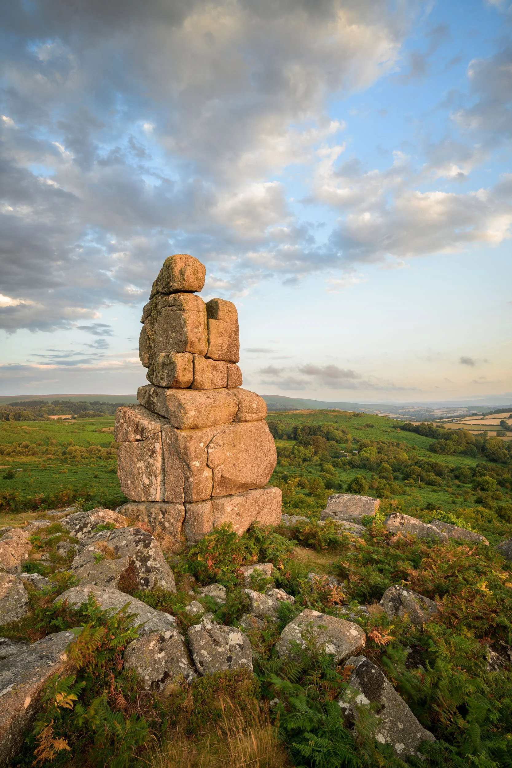 A summer's sunrise at Bowerman's Nose on Dartmoor