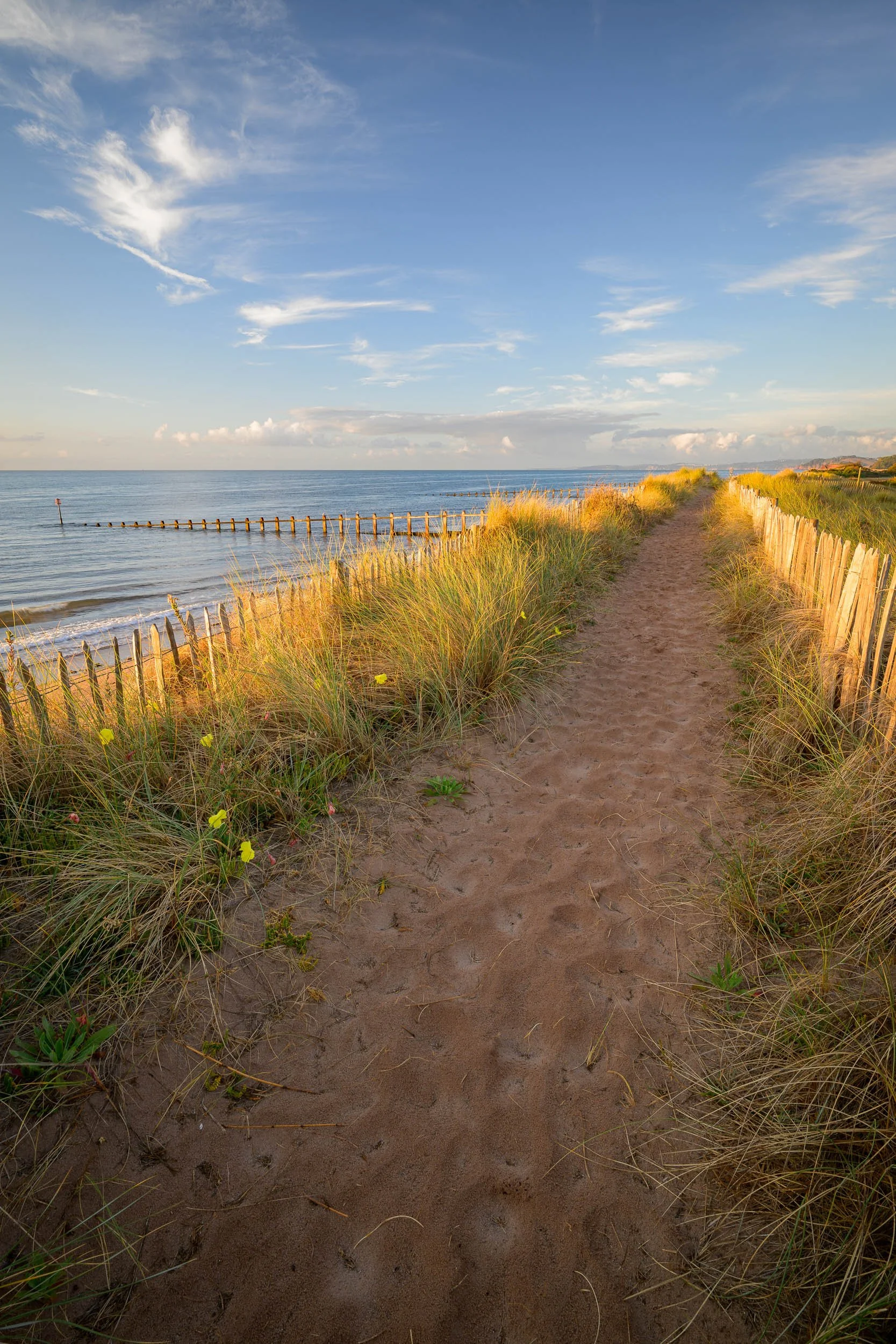 Dawlish Warren beach at sunrise take from the dunes