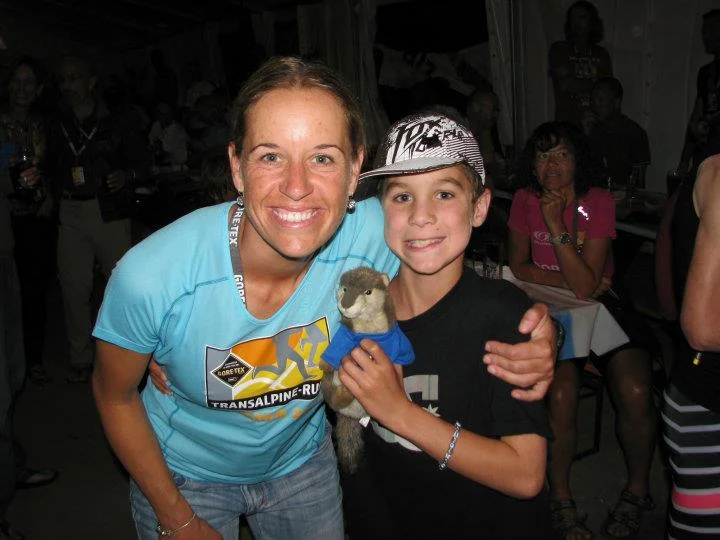 Carter and I celebrating at the final pasta party in 2011.