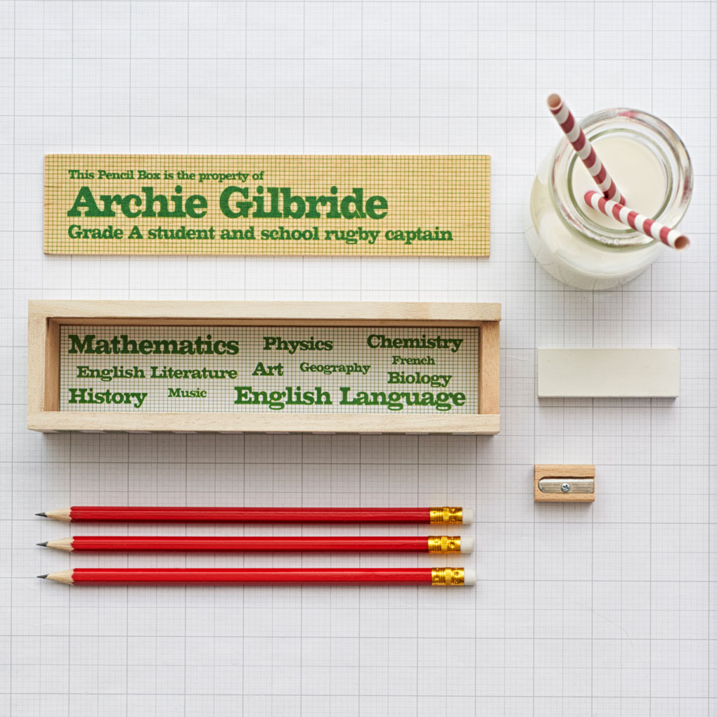 personalised pencil box with contents