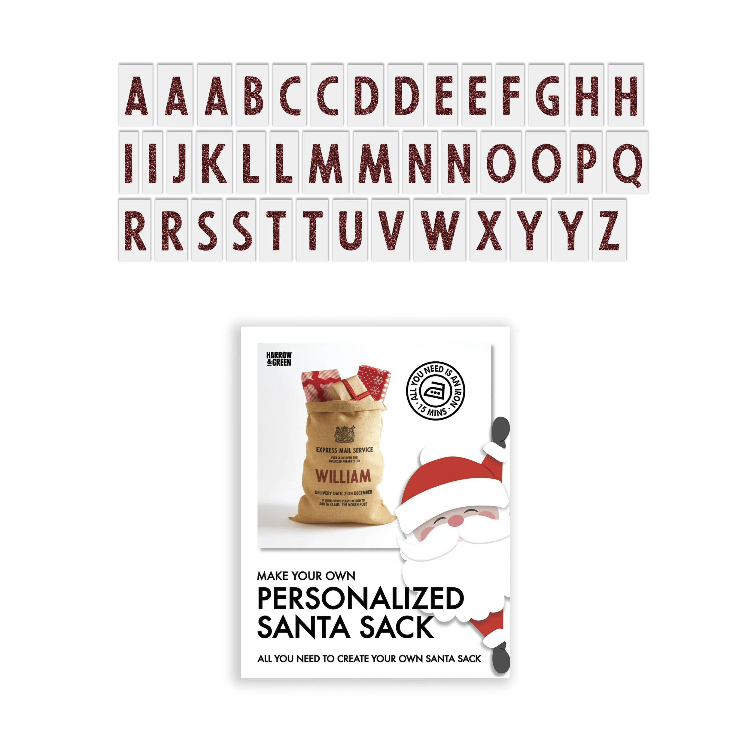 Glitter Letters for "Make-your-Own" Personalised Santa Sack