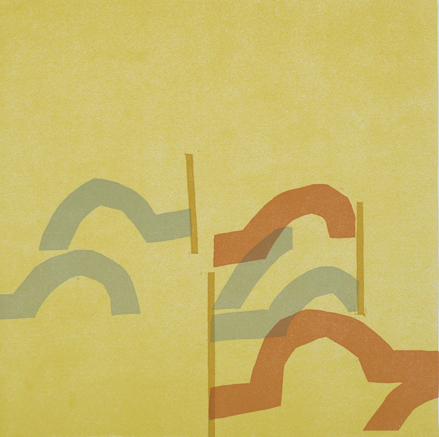   Bumps06 , 2025  11 × 11 inches on 14 x 14 inch paper  linocut, edition of 15 