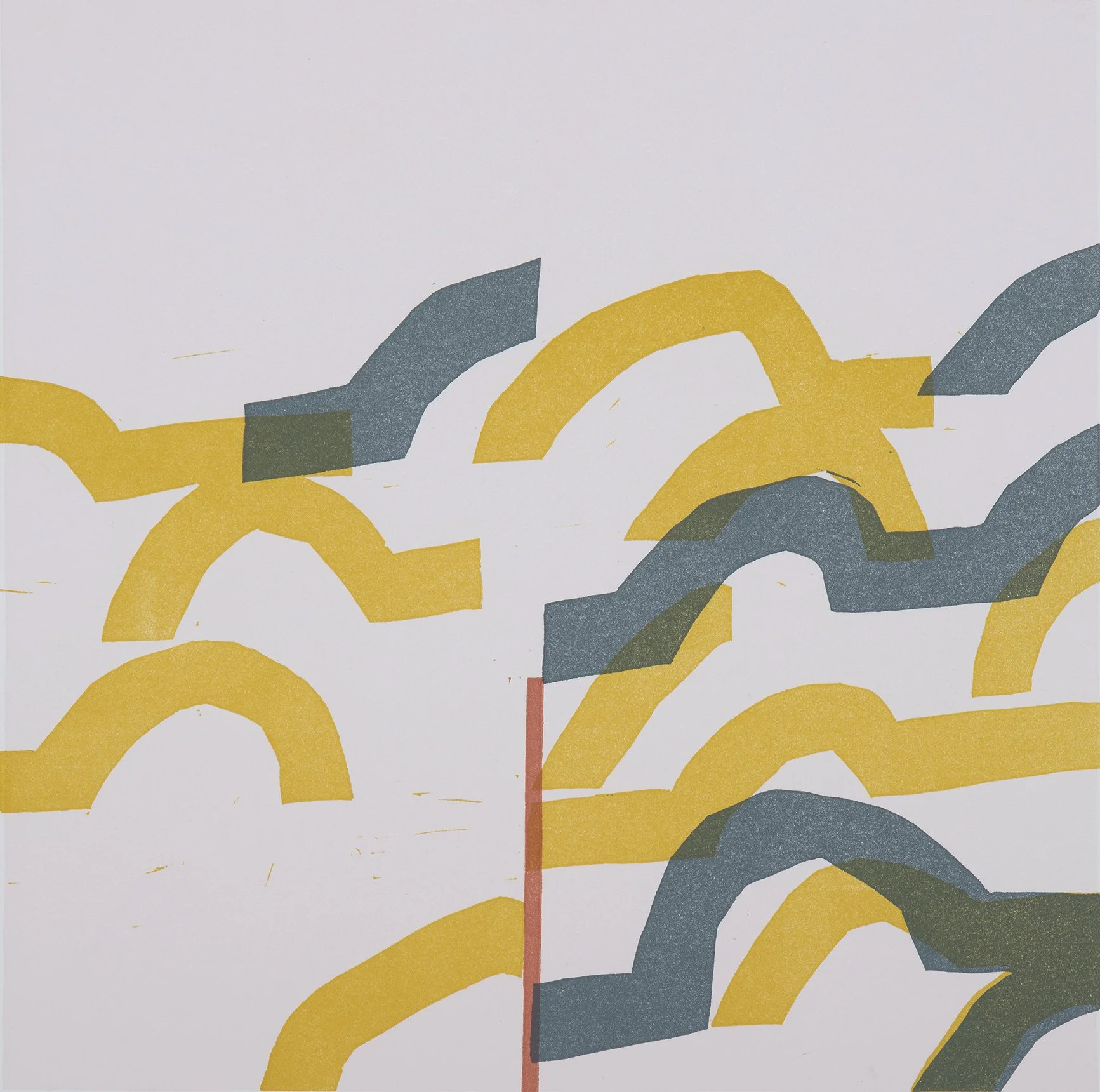   Bumps05 , 2025  11 × 11 inches on 14 x 14 inch paper  linocut, edition of 20 