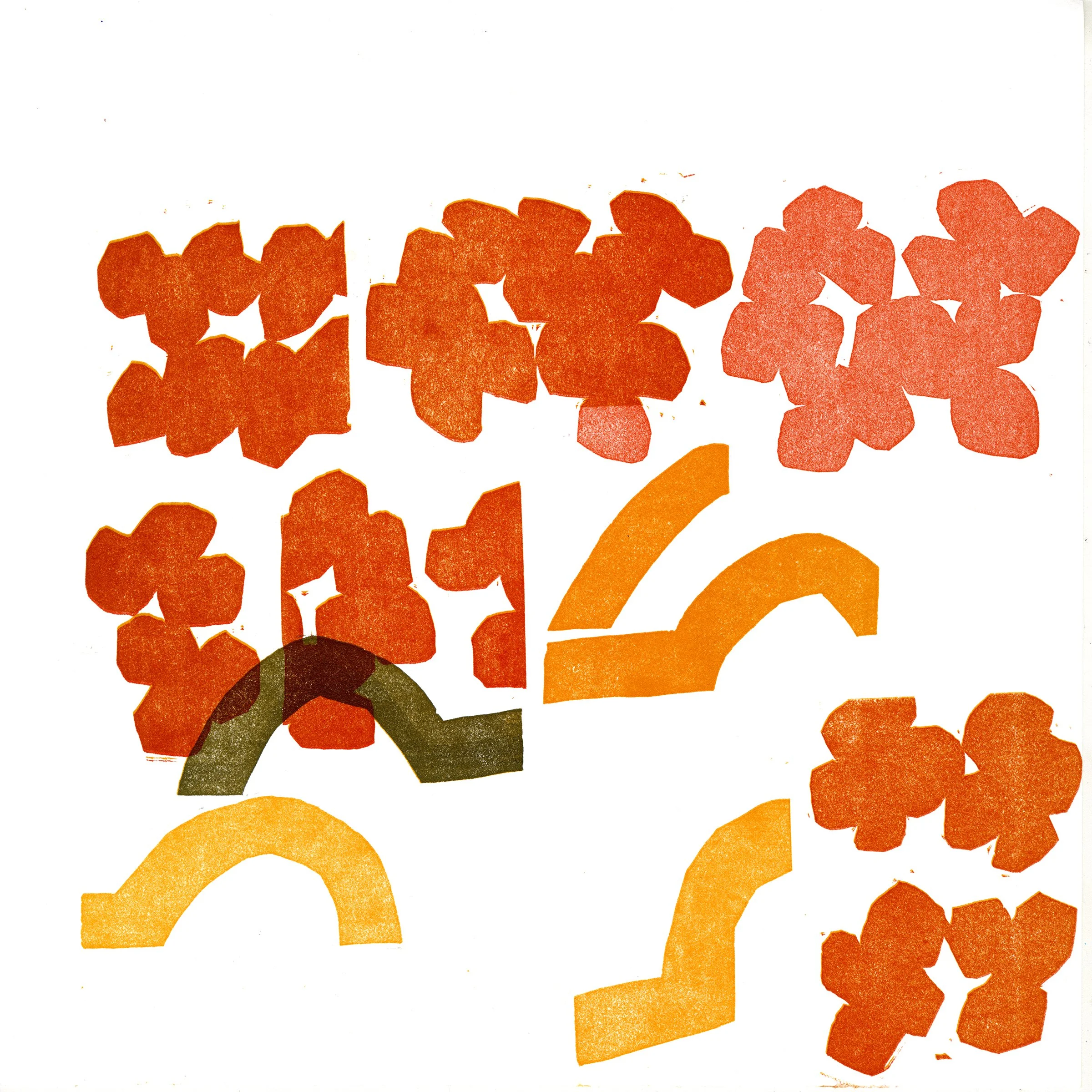   Untitled,  2025  12 × 12 inches  linocut, edition of 8 