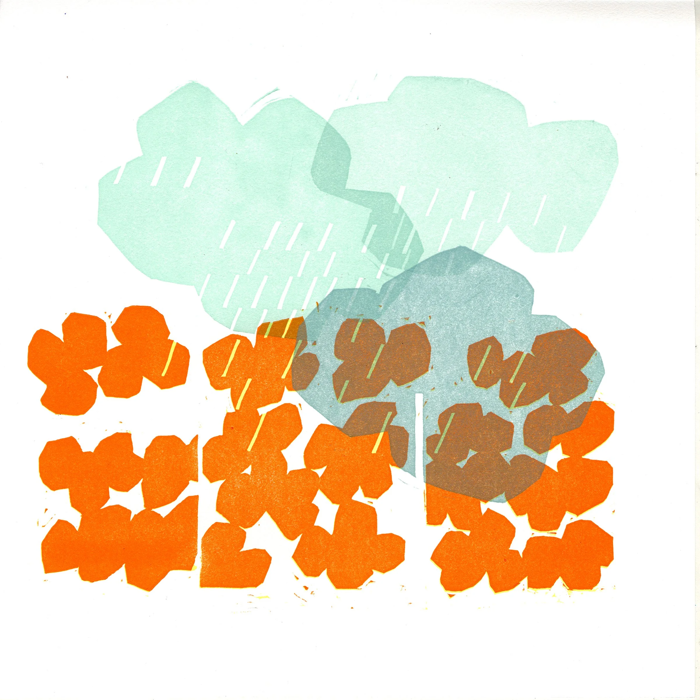   Untitled,  2025  12 × 12 inches  linocut, edition of 11 