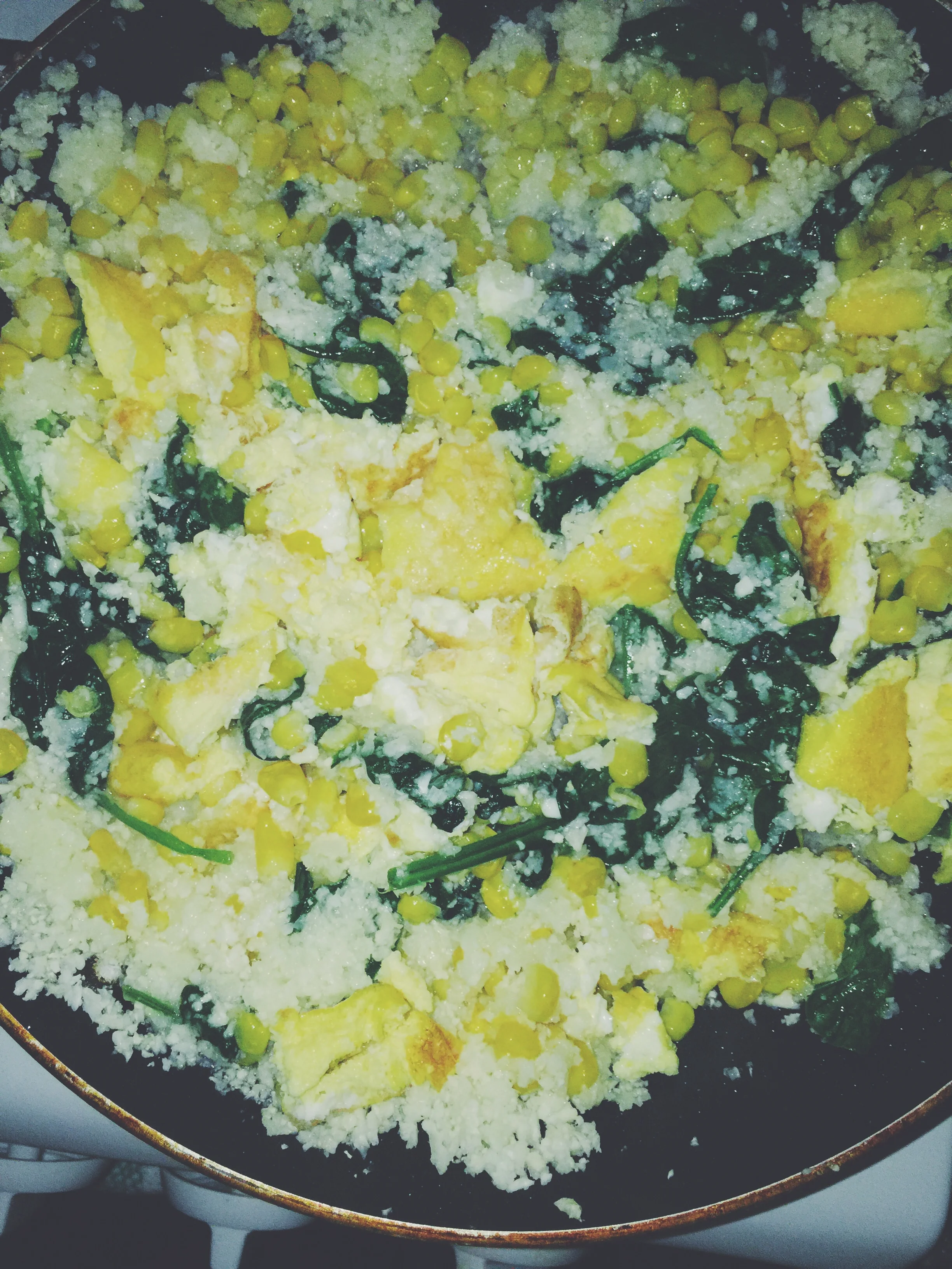 making healthy fried rice