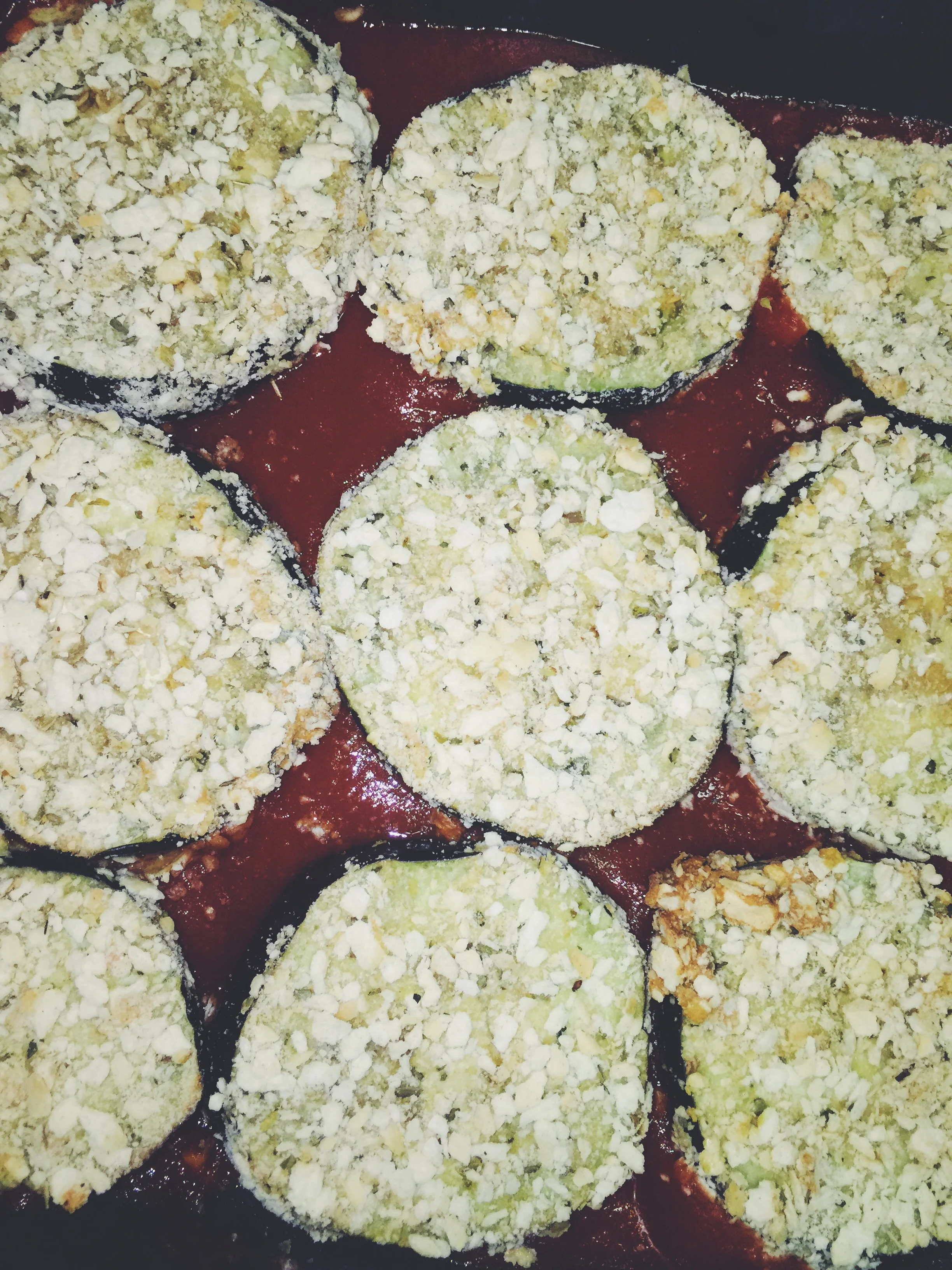 eggplant parmesan prep