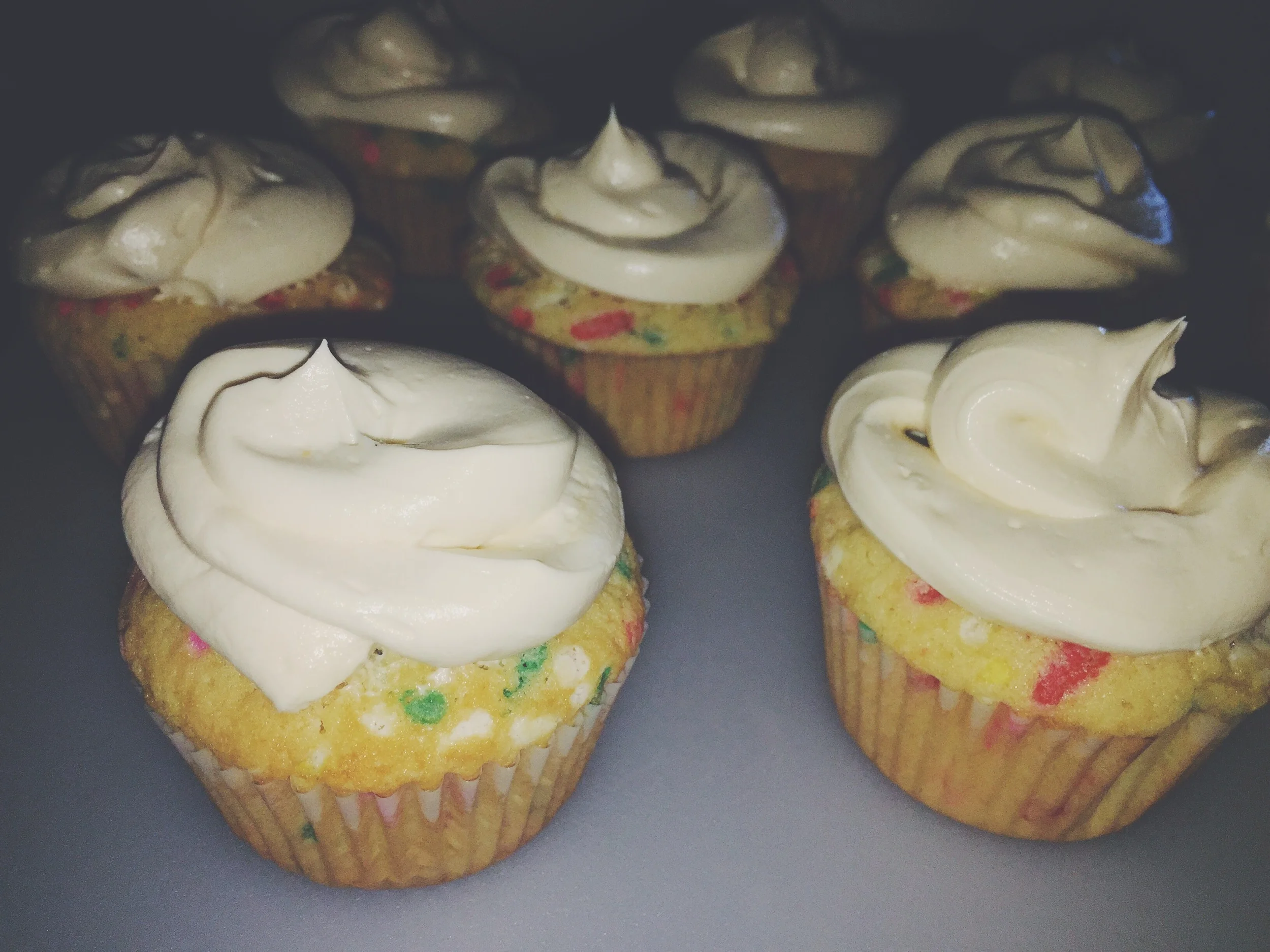frosted funfetti cupcakes