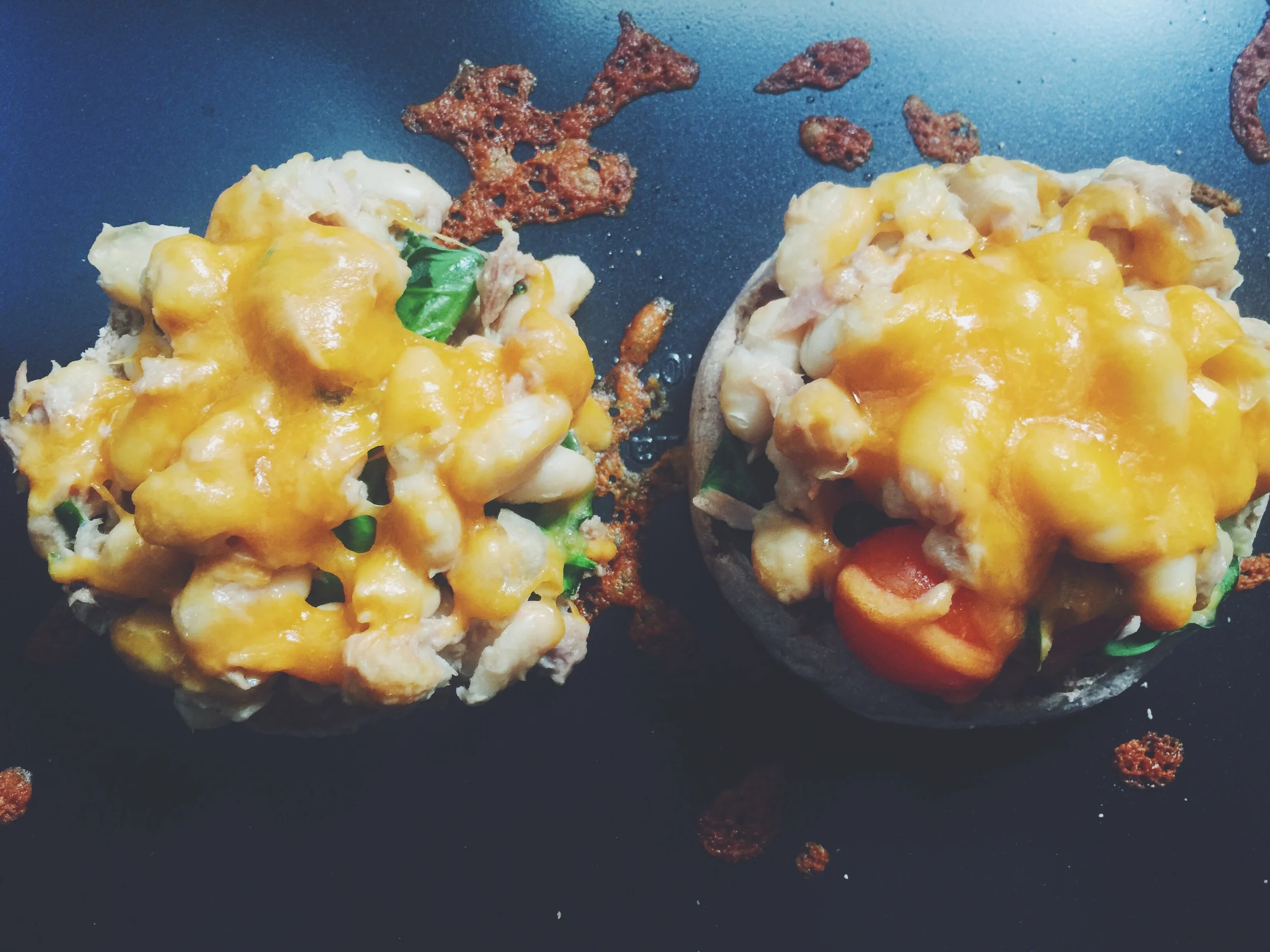 cheesy tuna bean salad melts
