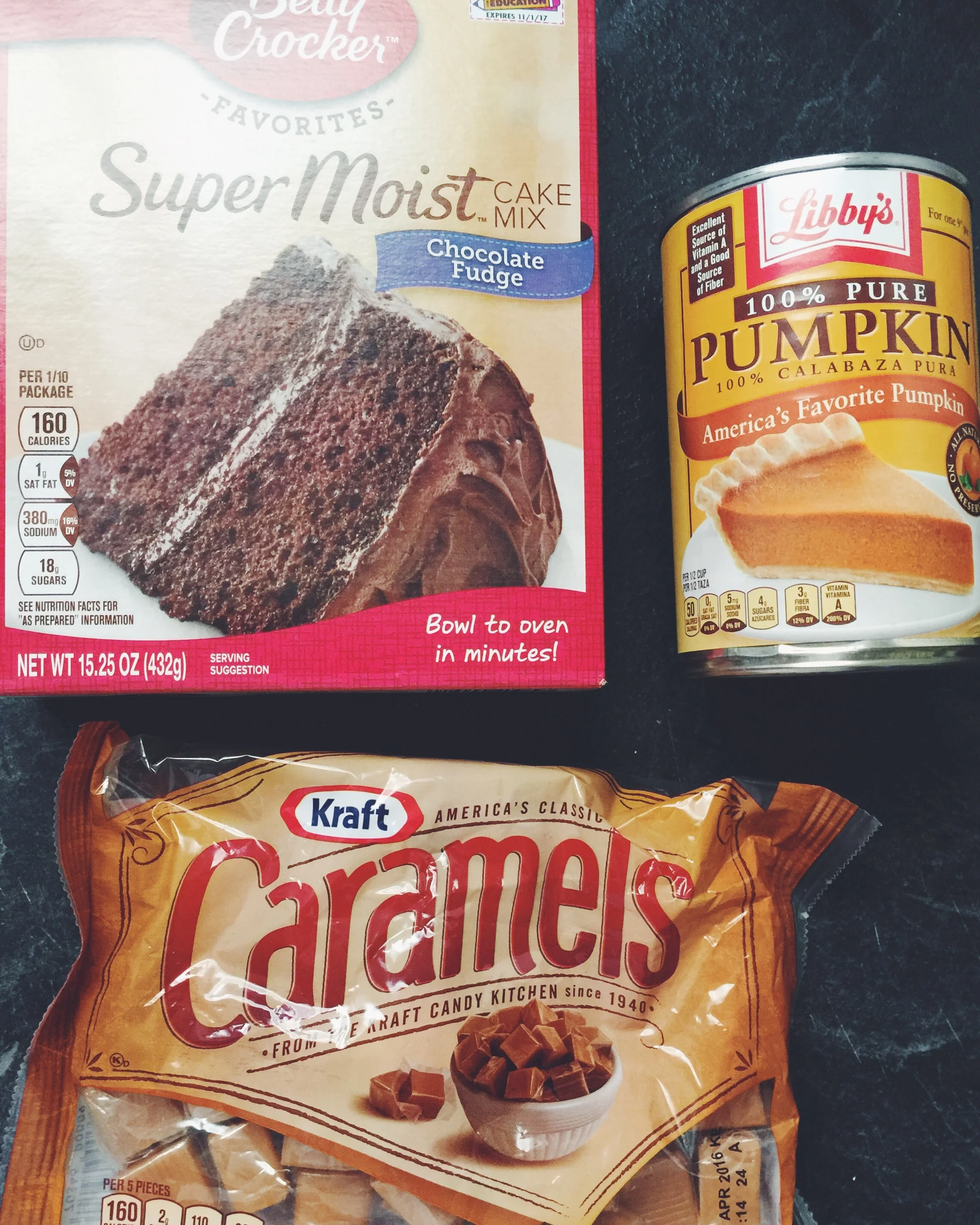 chocolate-pumpkin cupcake ingredients