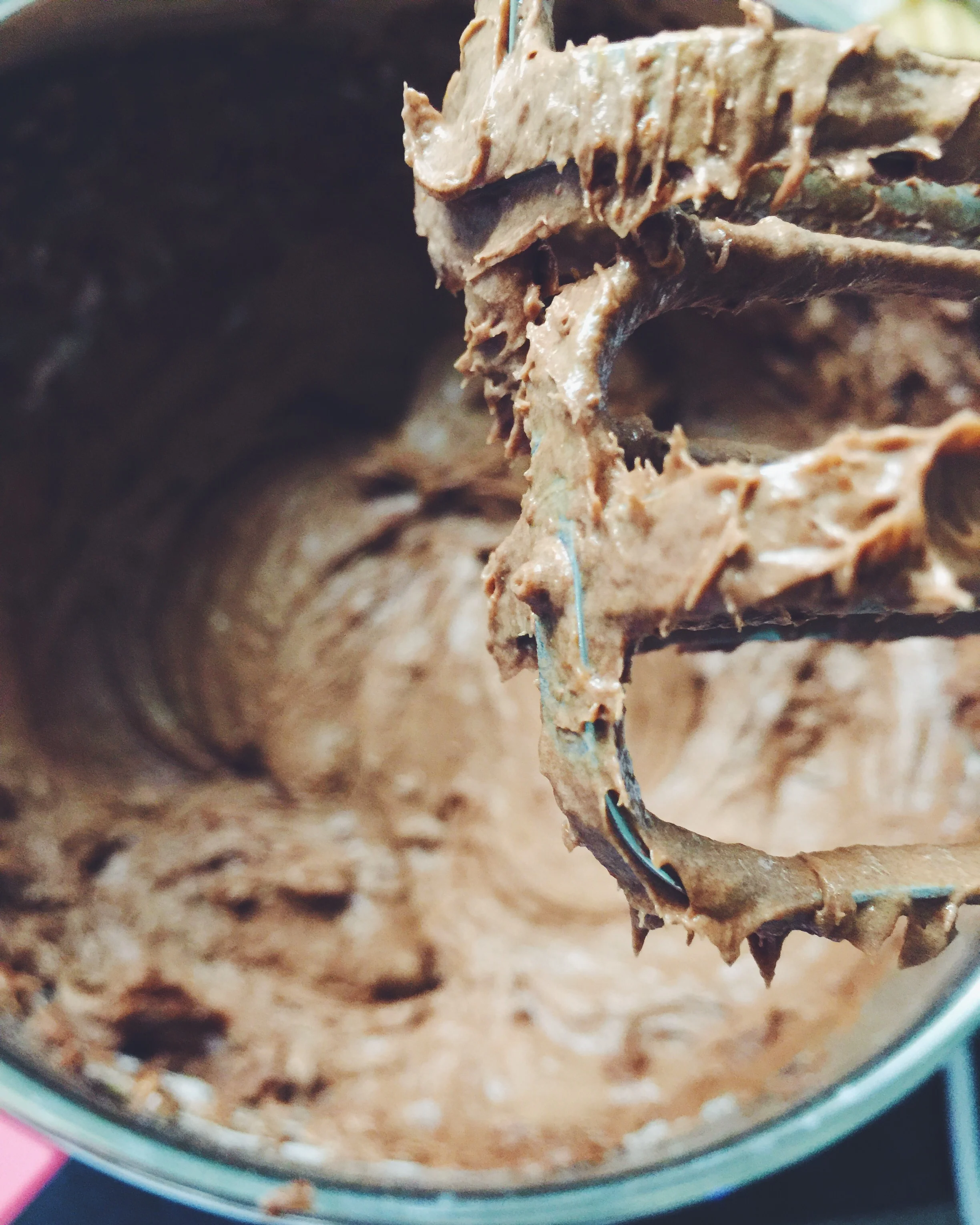 mixing cupcake batter