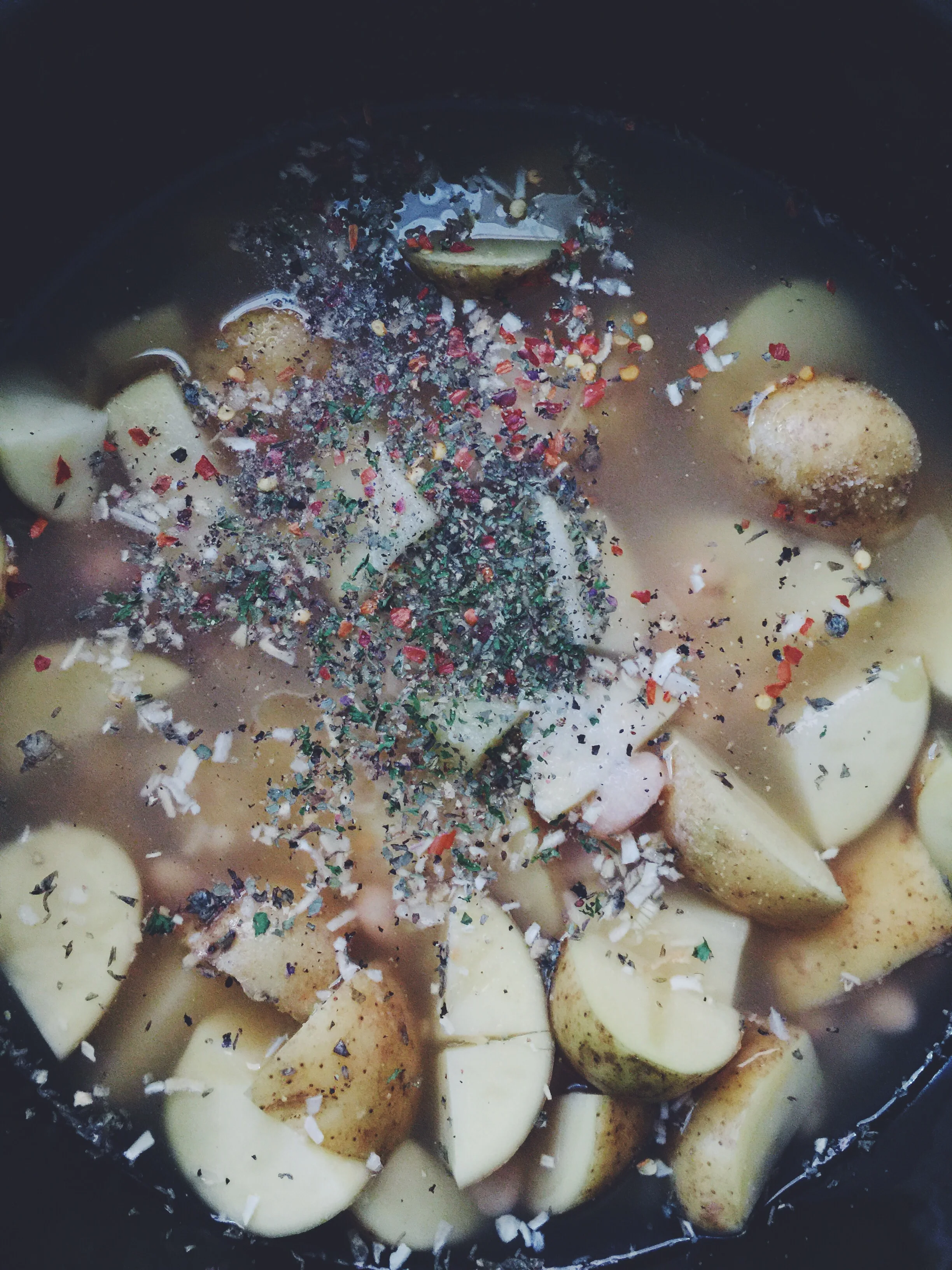 making homemade soup