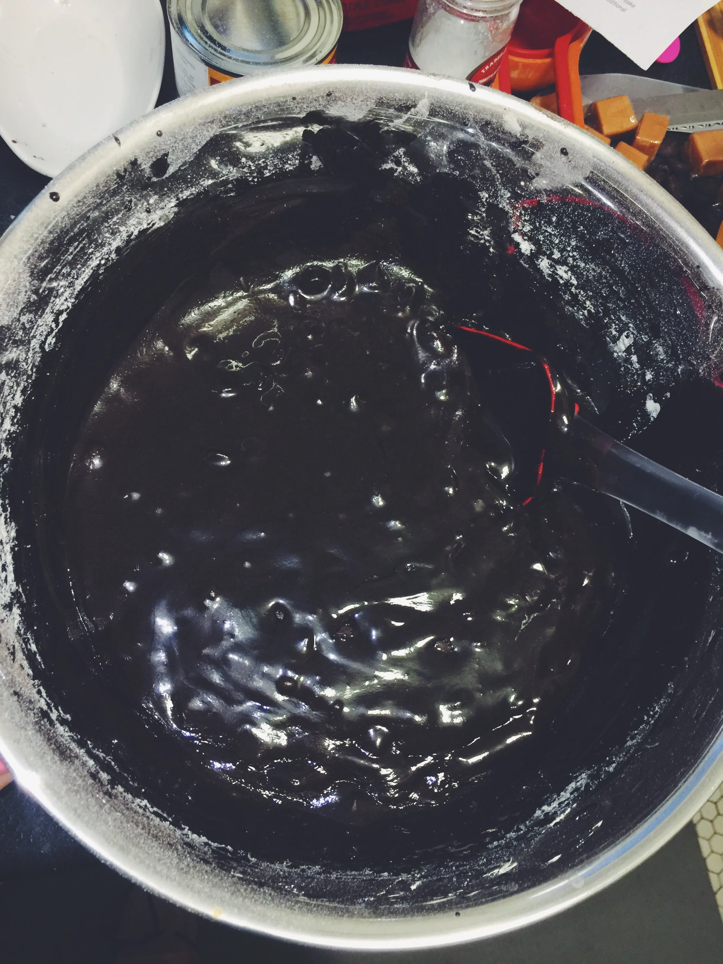 dark chocolate brownie batter