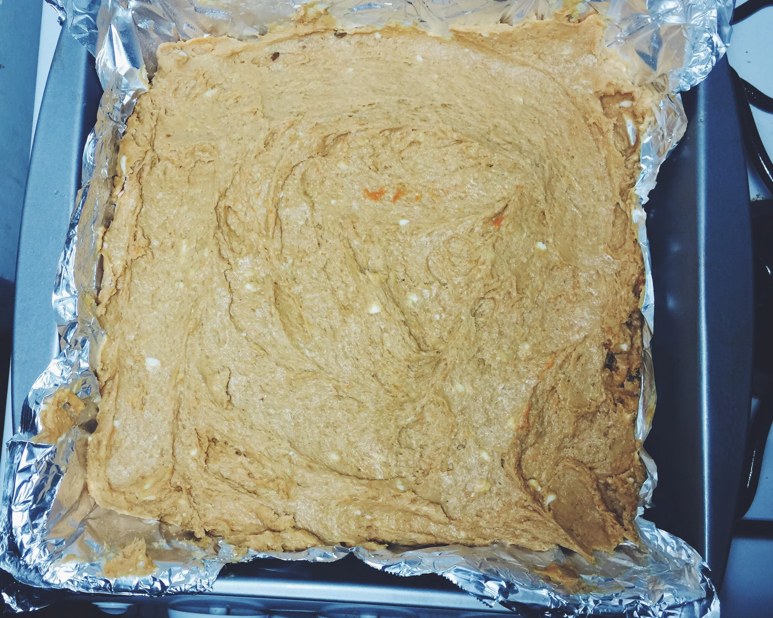 pre-bake pumpkin bars