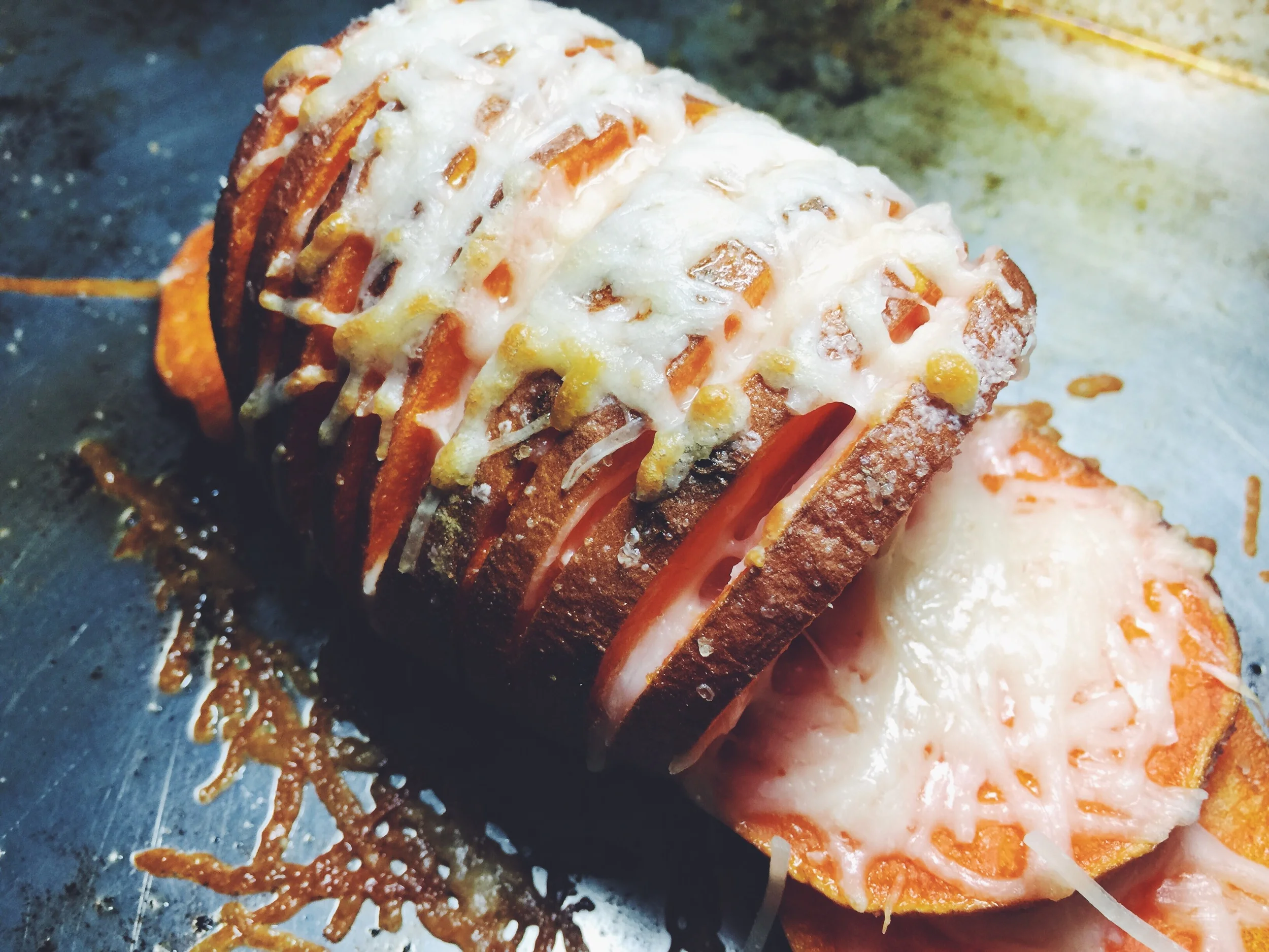 parmesan hasselback sweet potato
