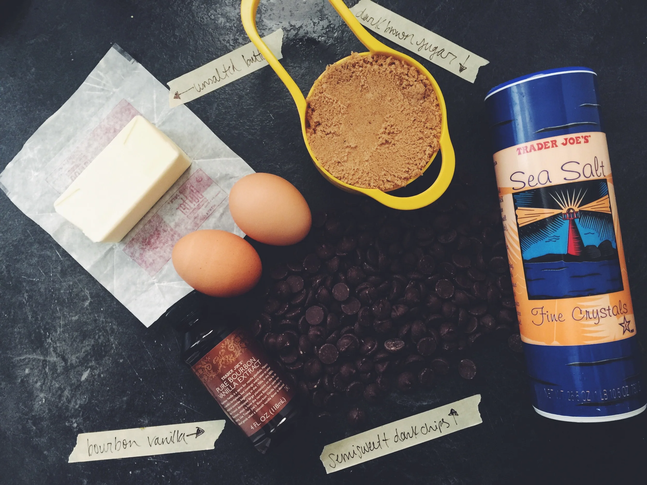 brown butter bourbon vanilla chocolate chip cookie ingredients