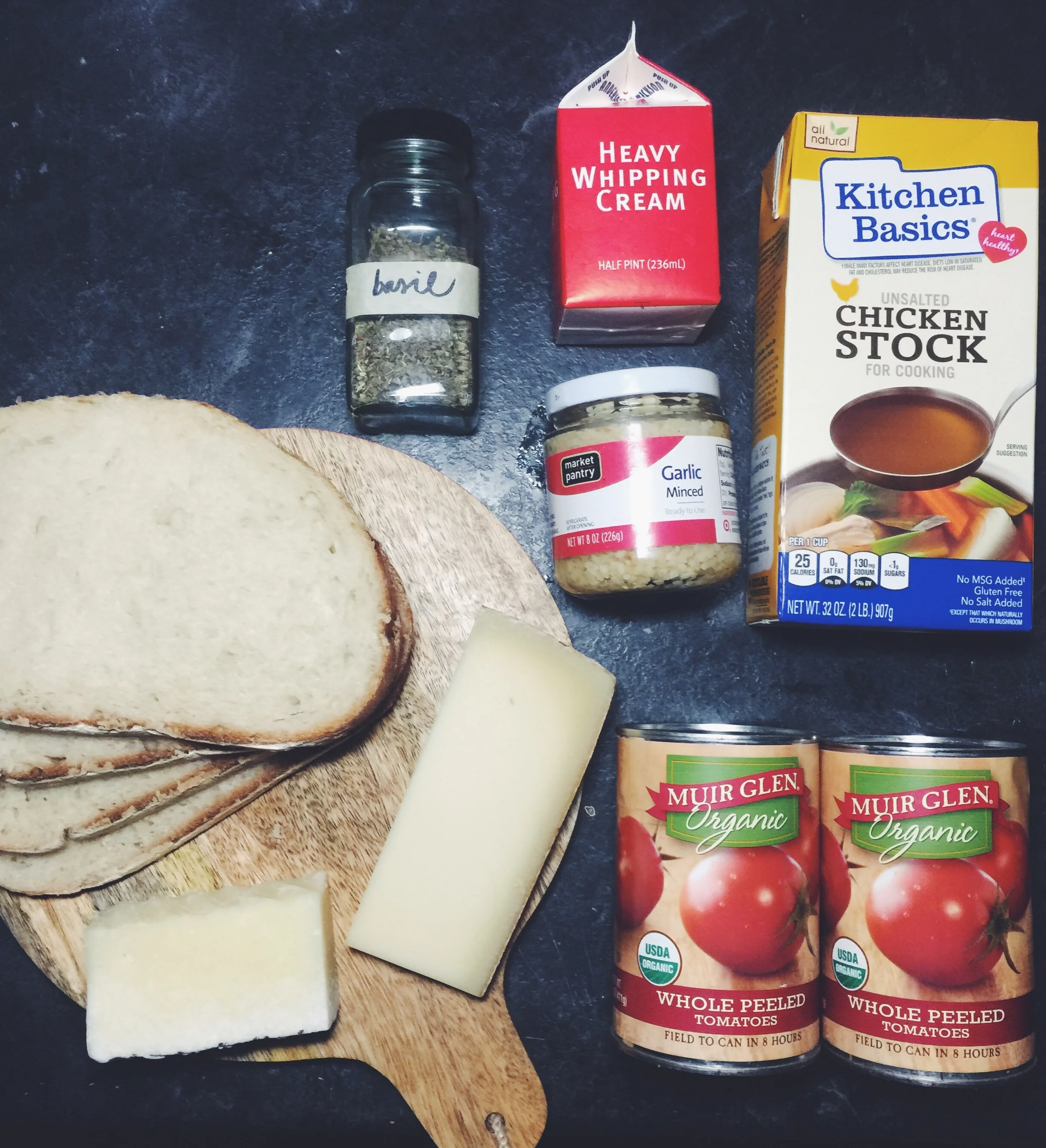 grilled cheese + tomato soup ingredients