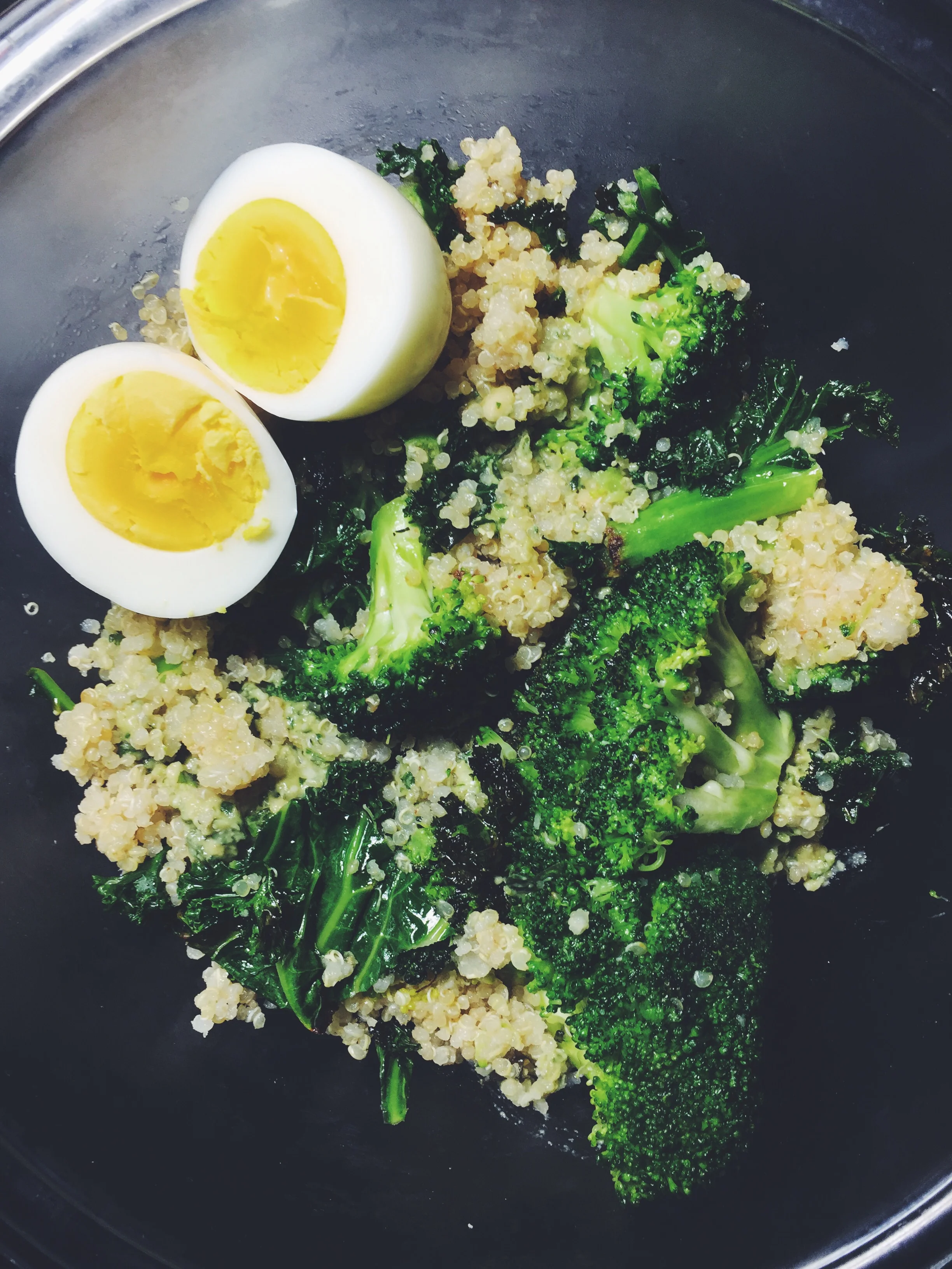 greens + eggs power bowls