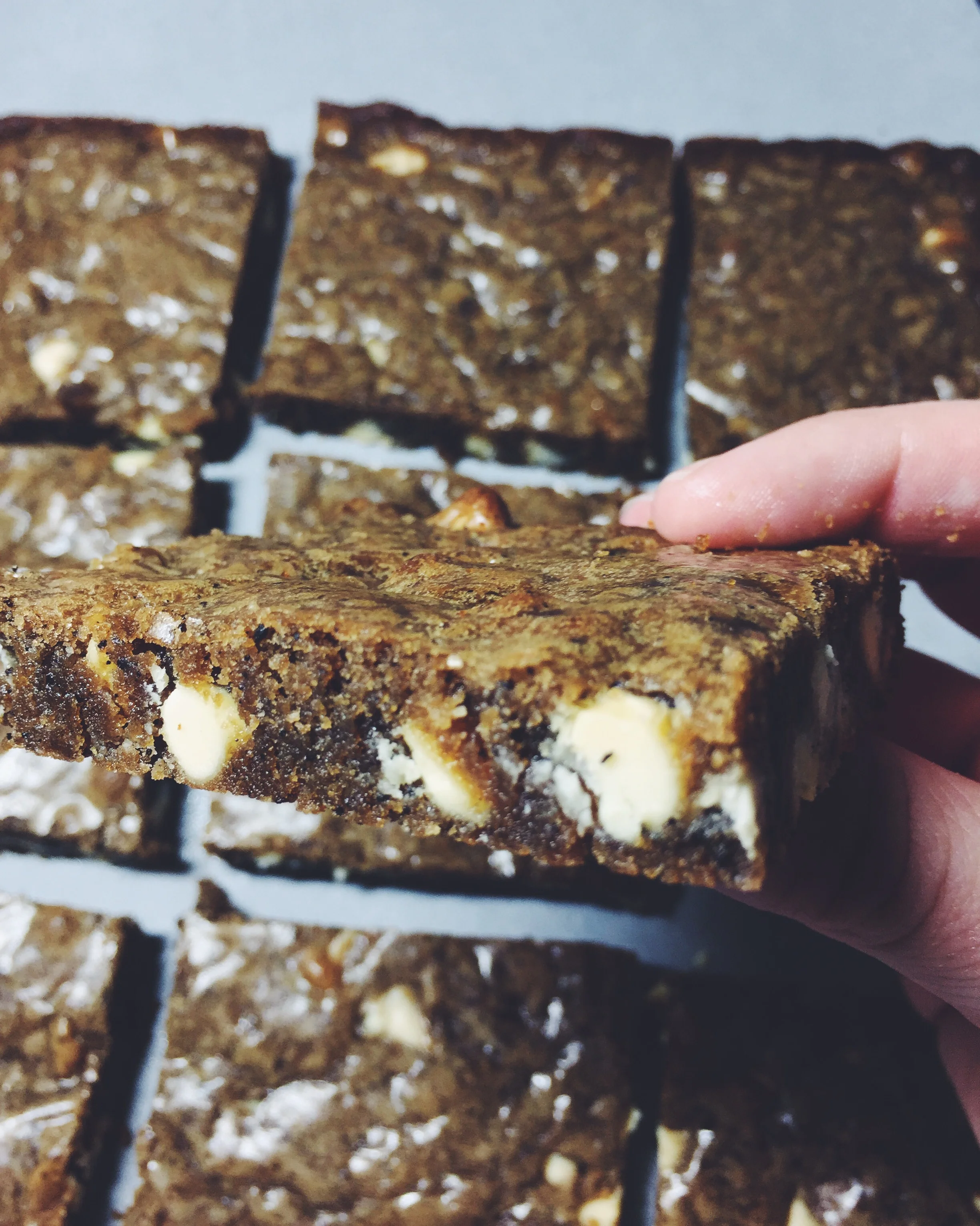 white chocolate blondies