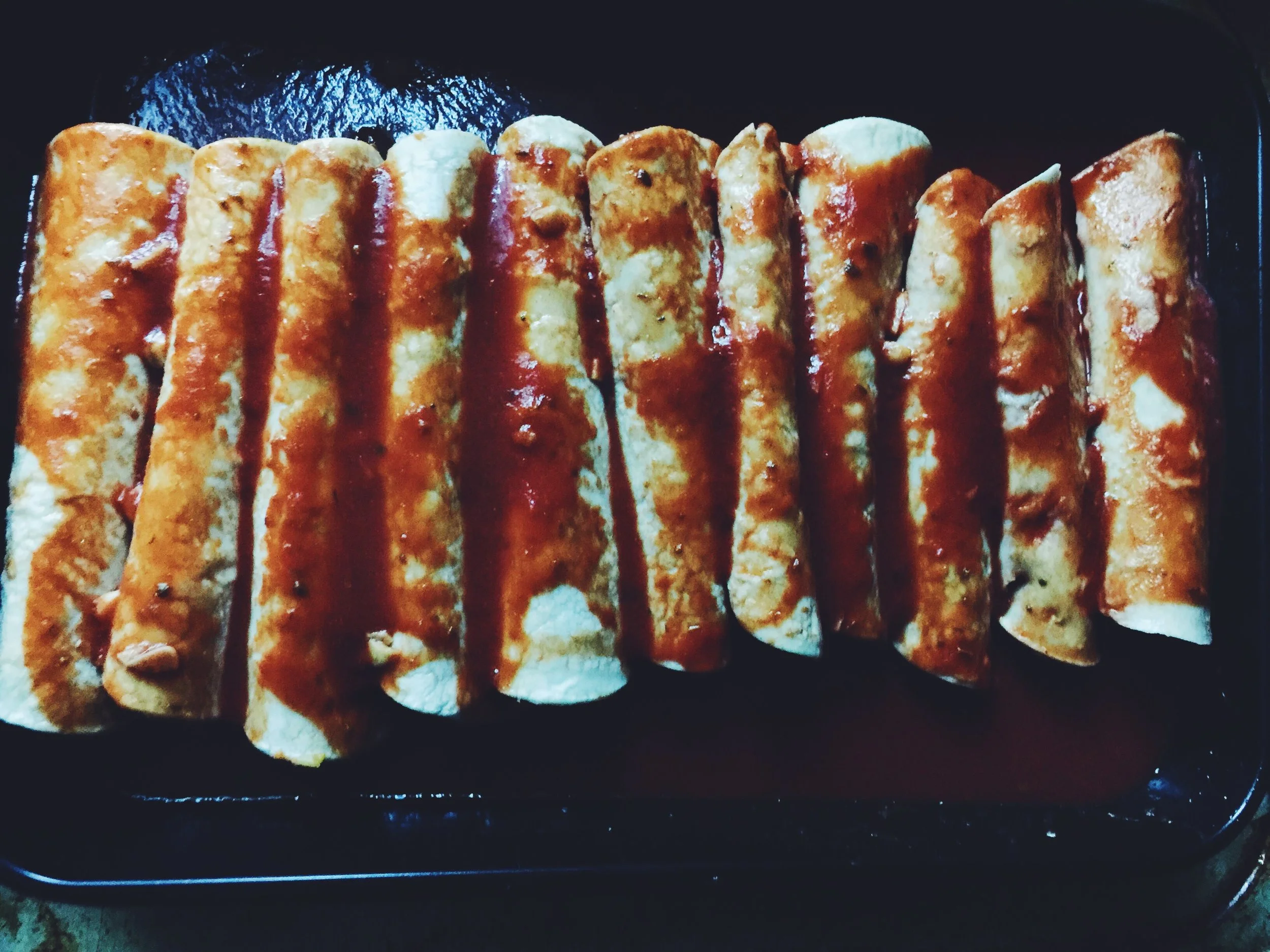 vegan enchiladas with spicy homemade spauce