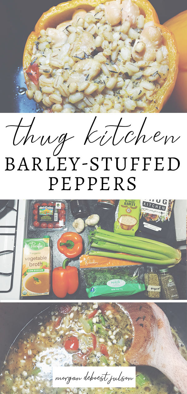 thug kitchen barley-stuffed peppers // vegan dinner // thug kitchen cookbook