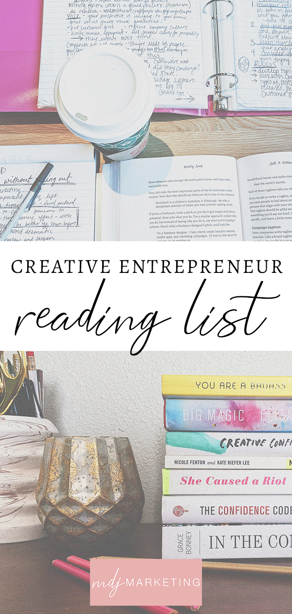 creative entrepreneur reading list // creative business books // books to read in your 20s