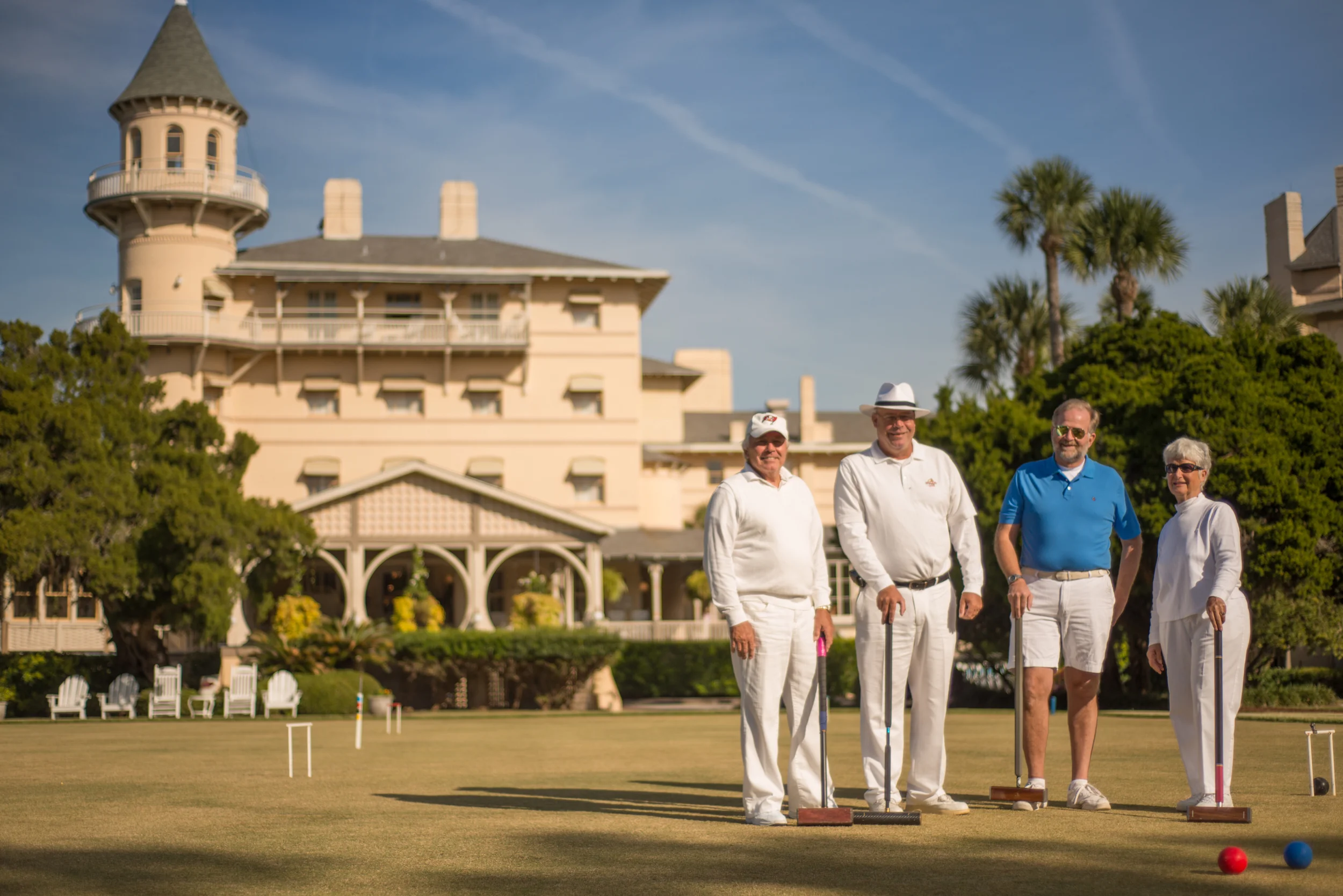  Croquet Team at the Jekyll Island Club 1 Dennis Bergman, John Donohue, C.J. Jefferies and Iris Shadrick 