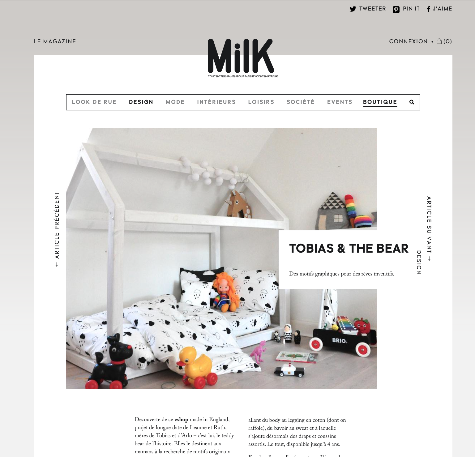 Milk features Tobias & The Bear