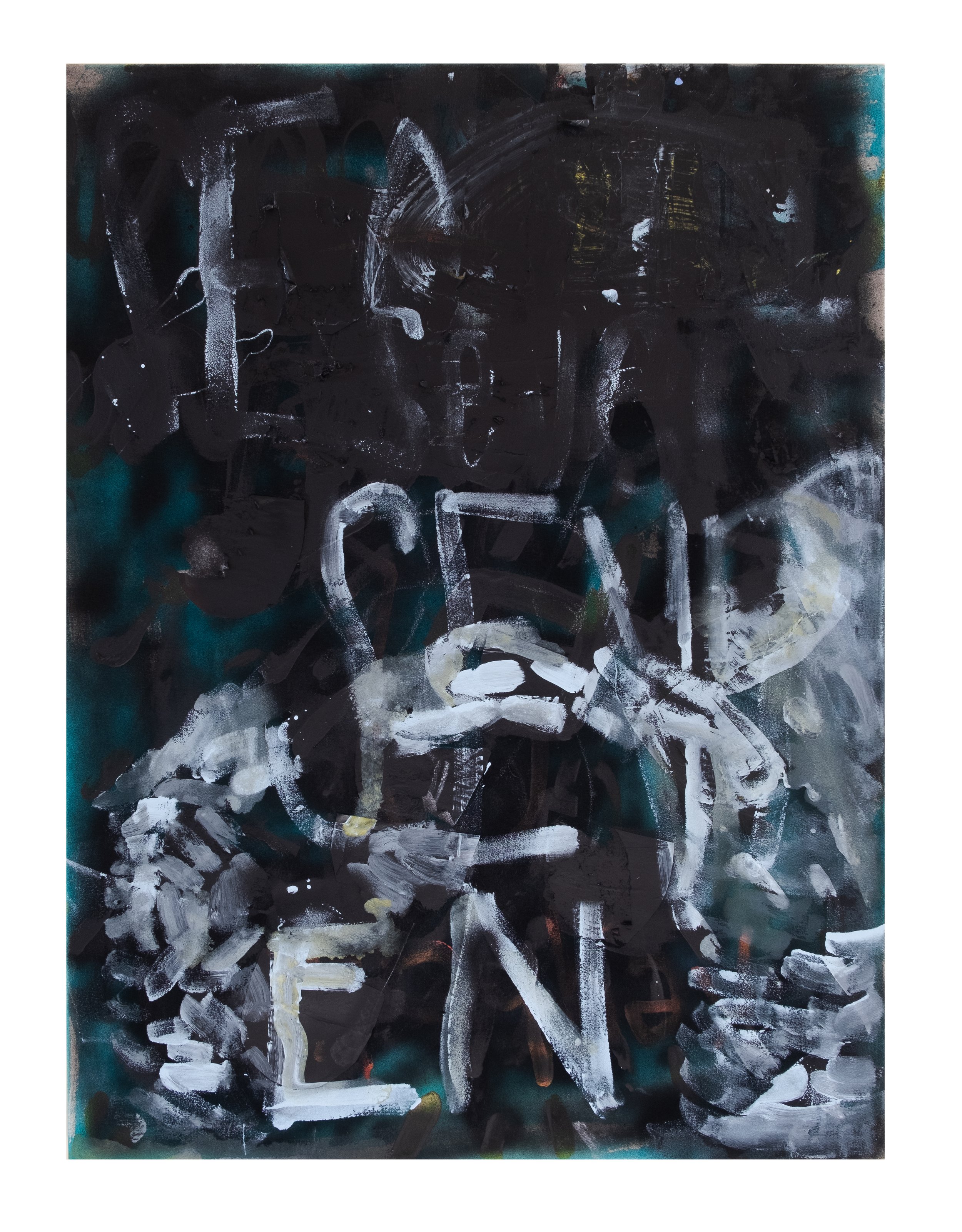  Severen Severen, speak so slightly, 40 x 30 inches, acrylic and latex on canvas, 2021 