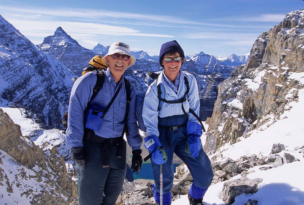 Avid hikers and explorers, Tony and Liz Fricke (pictured here at Abbot Pass in Alberta’s Rocky Mountains) support the Nature Conservancy of Canada through its Leaders in Conservation program. Photo by A. Querner