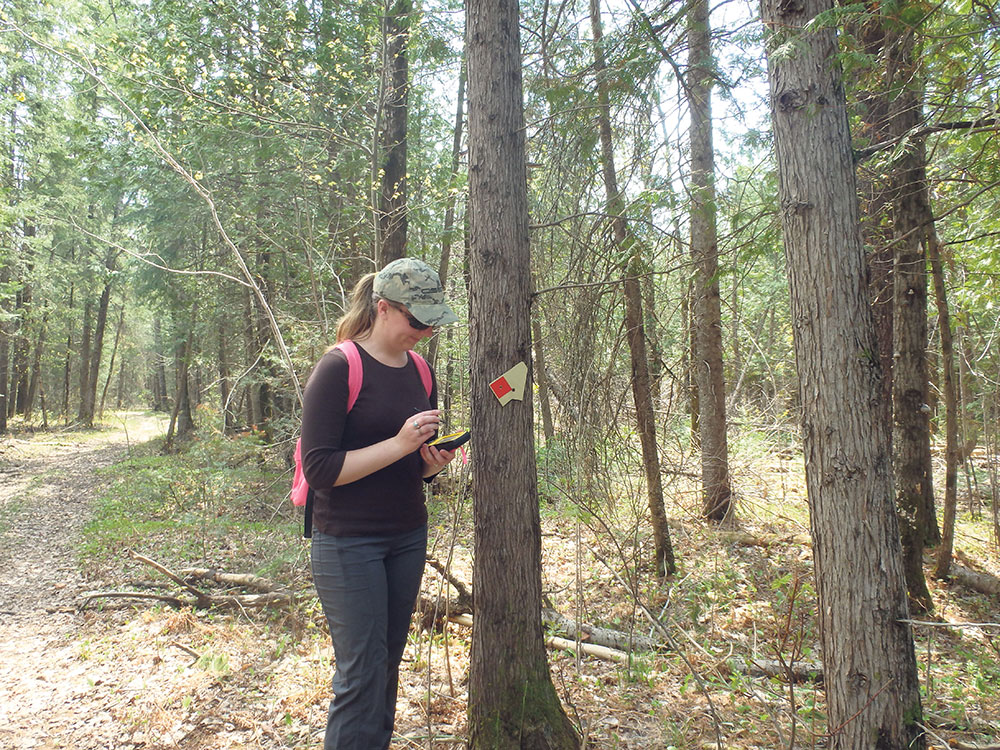 Intern Katie Cook assists with easement monitoring. NCC