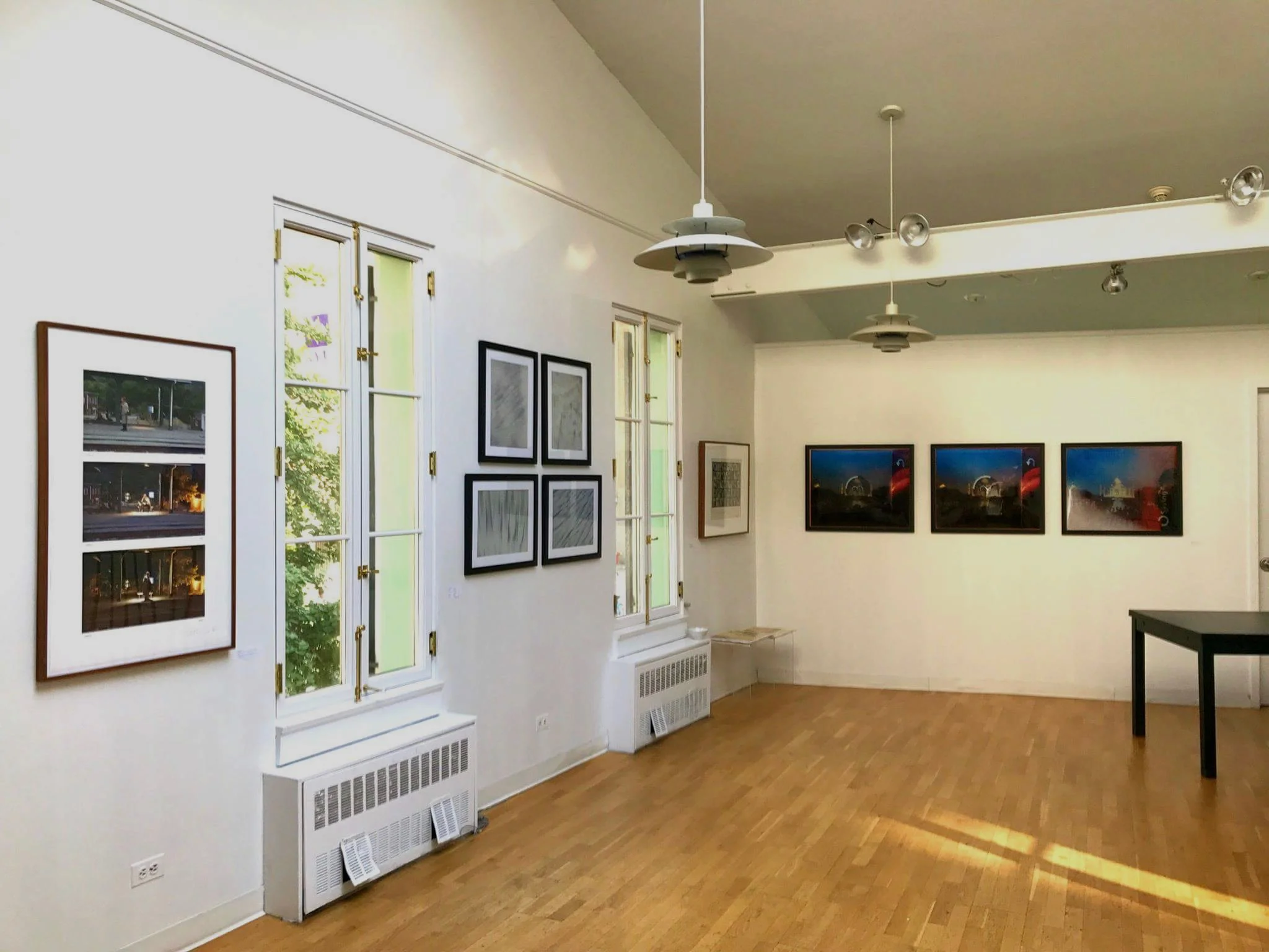 Part of "Measuring Time" at NYU's Deutsches Haus with Littoral photos in the middle (between the windows). My de-composition photos are on another wall. 