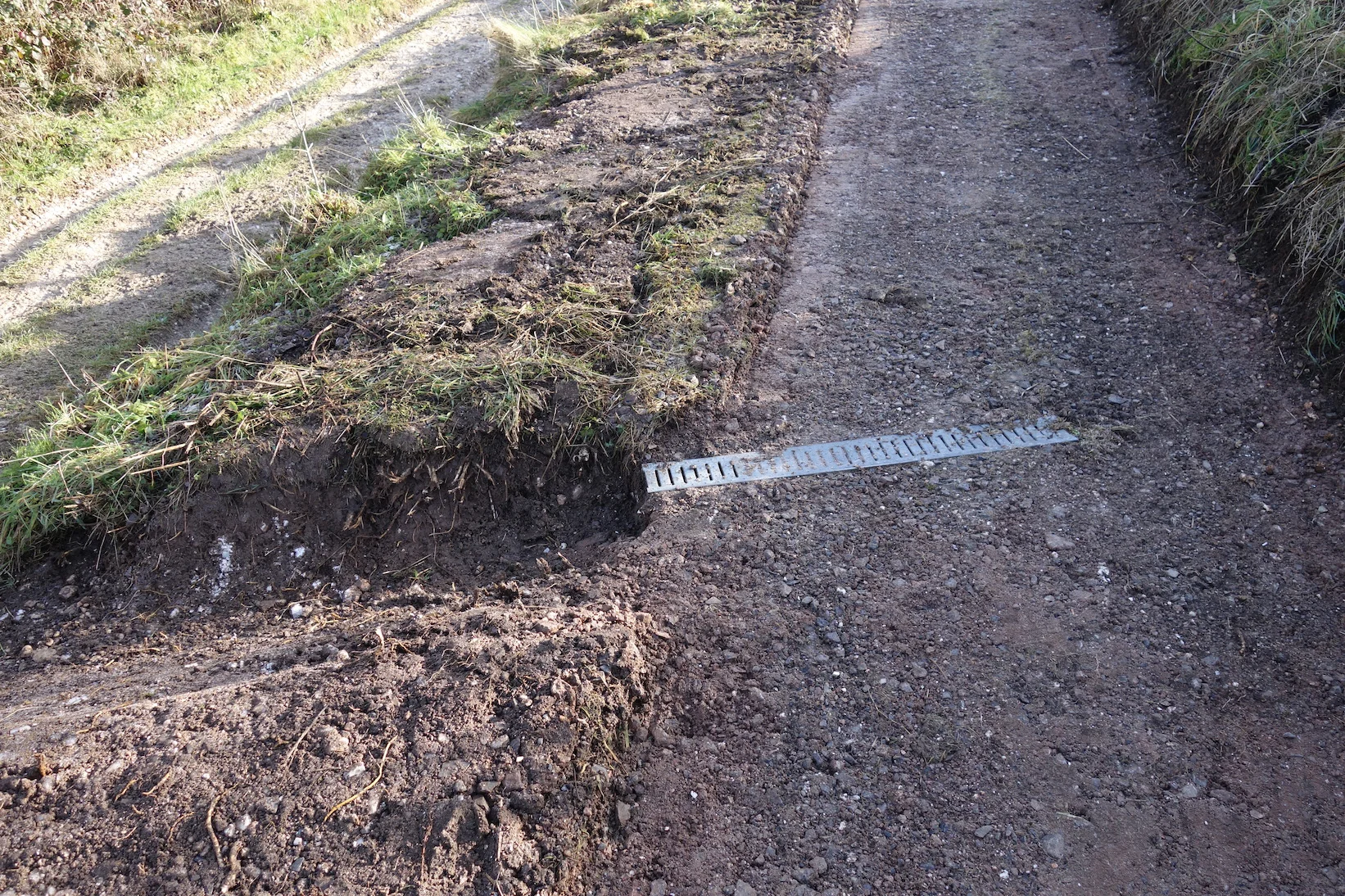 Trail relocation and drain