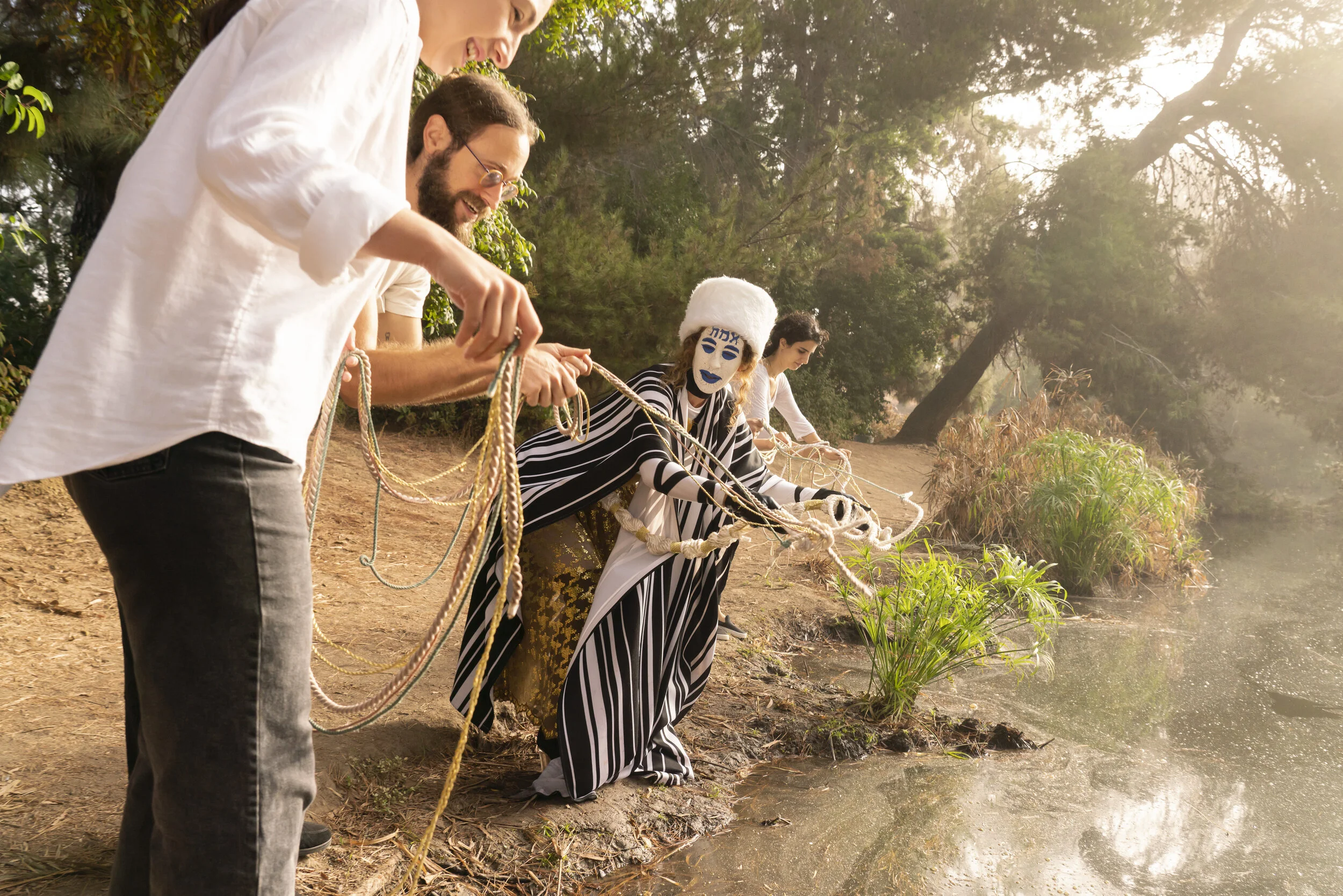    Tashlich,   Performance with small gathering, Los Angeles, CA, 2019 (photo credit Aaron Farley). 