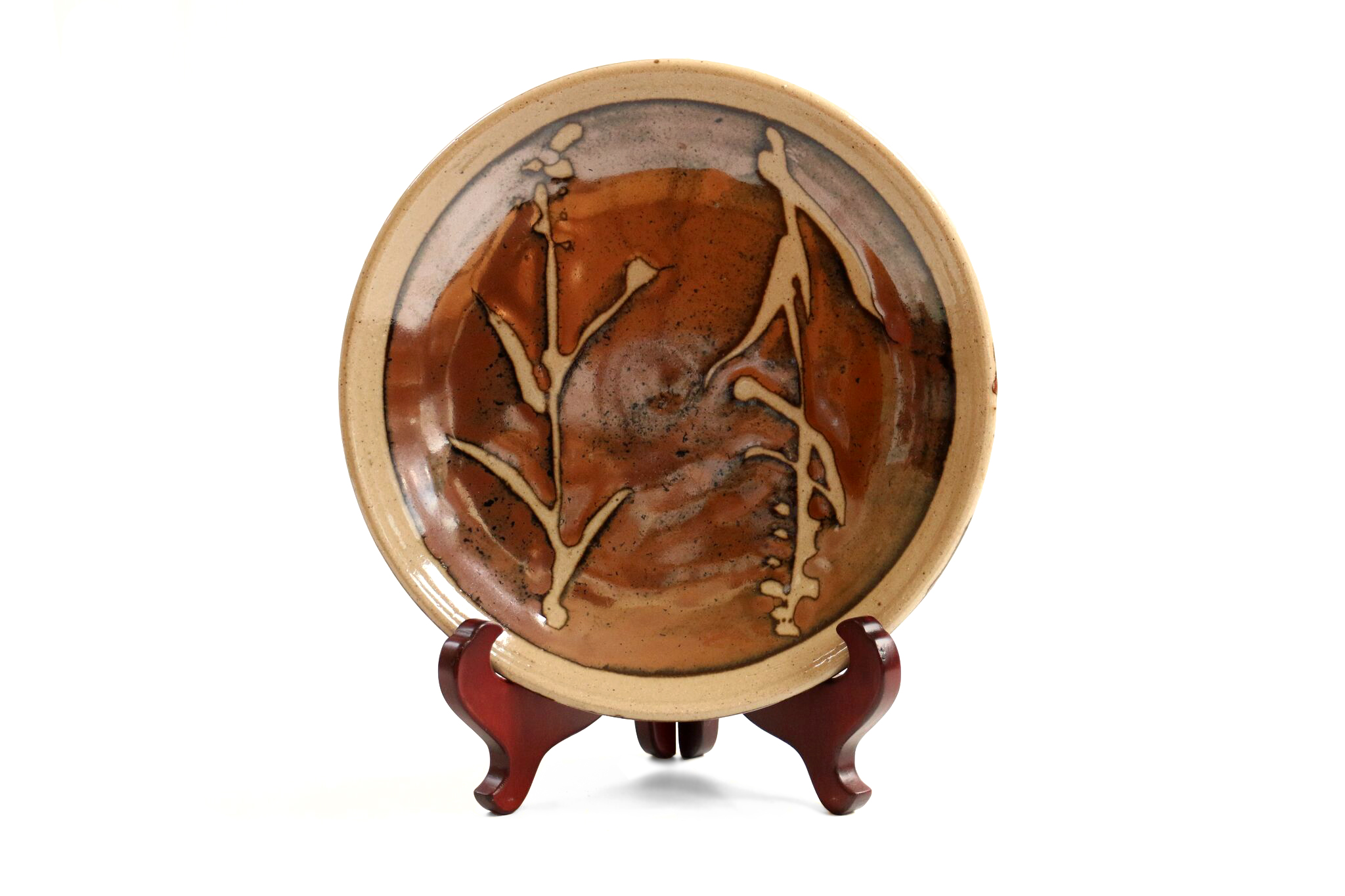 Shoji Hamada Shoji Hamada Plate with Bamboo Design 11 x 2"