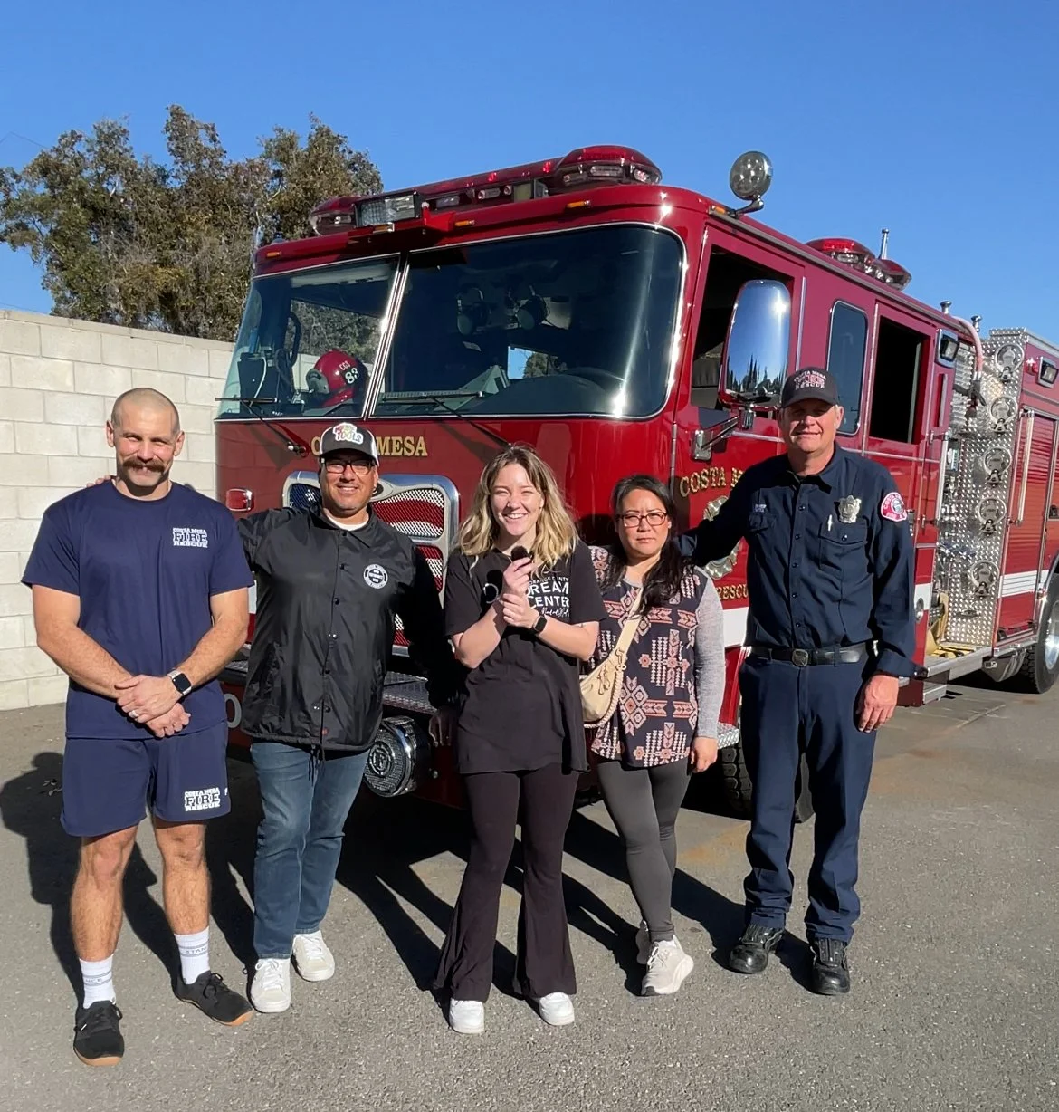 OCDC and Costa Mesa firemen after distributing gratitude boxes to hardworking firemen dispatched to LA for fire relief